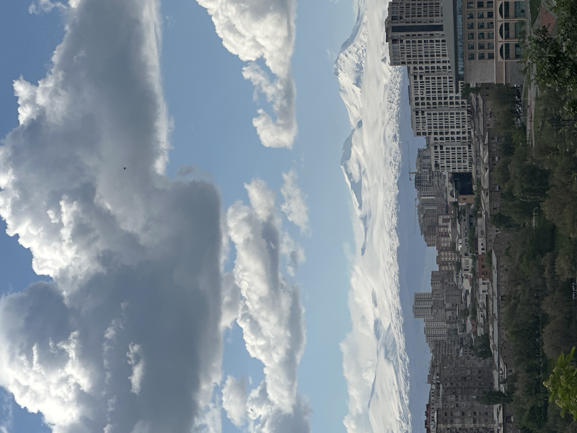 Cloudy afternoon skyline documented in Yerevan, Armenia