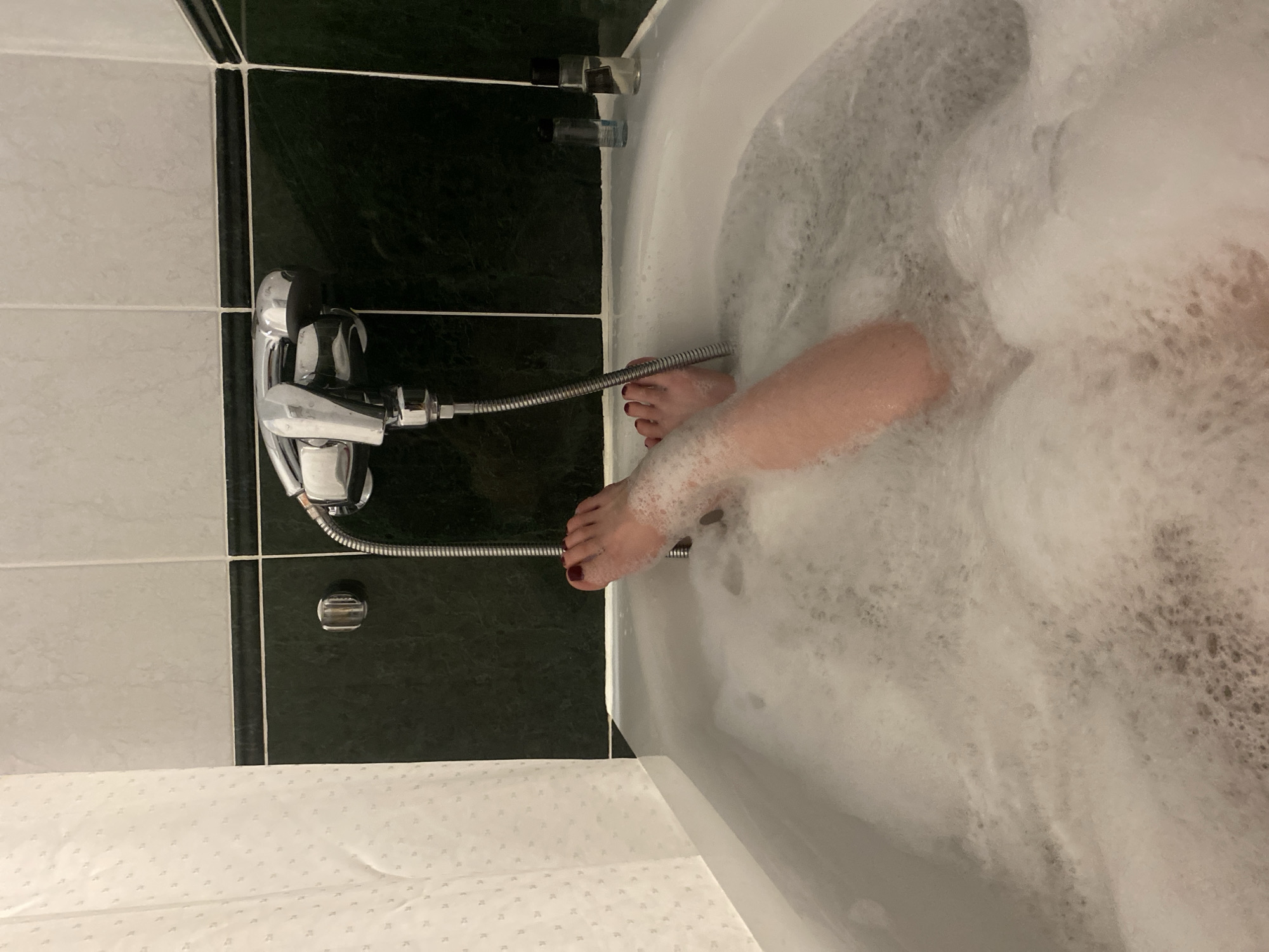 Morning bath time captured in Saint Petersburg bathroom