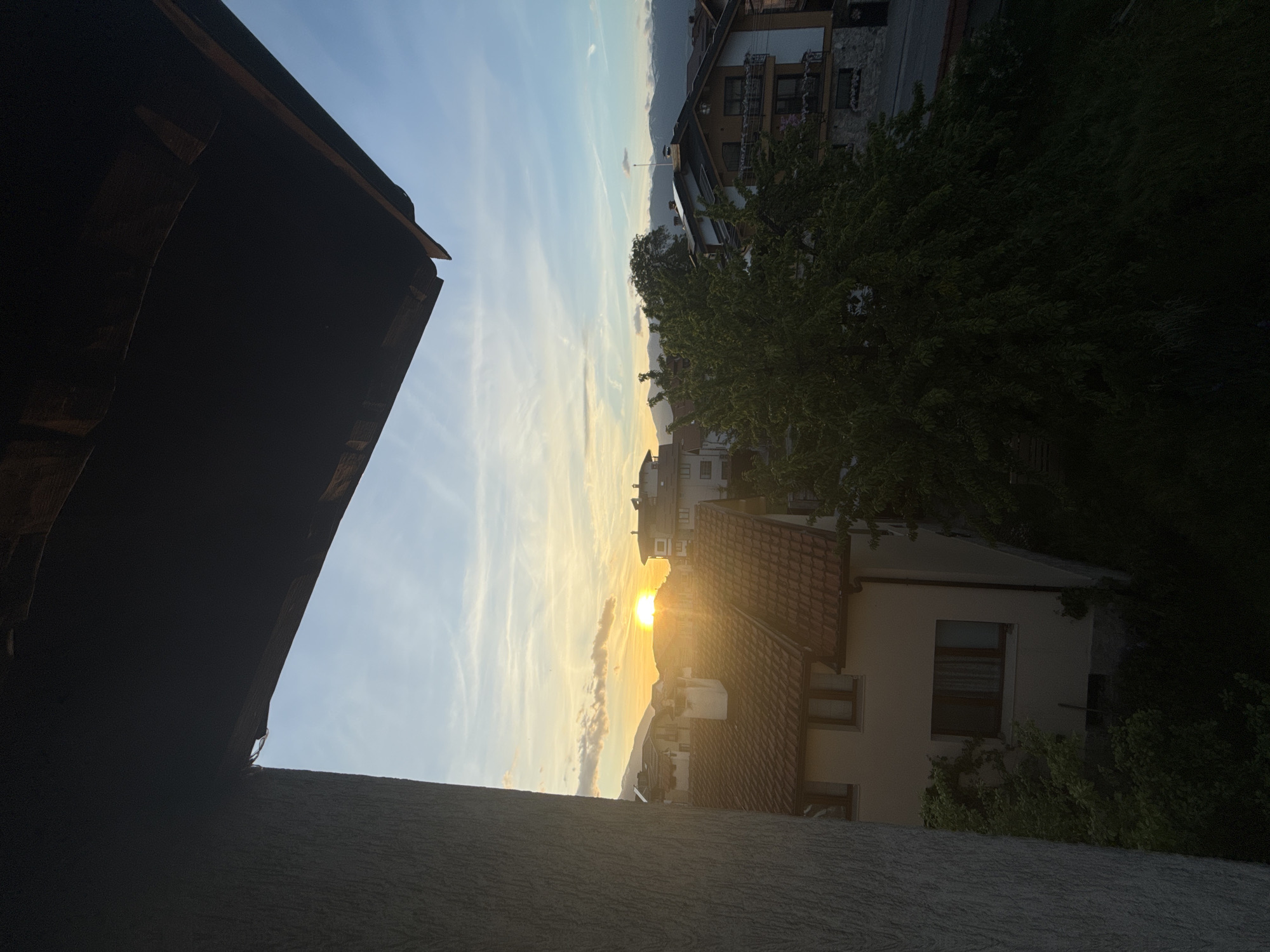 Sunset observed from elevated position in Bansko, Bulgaria