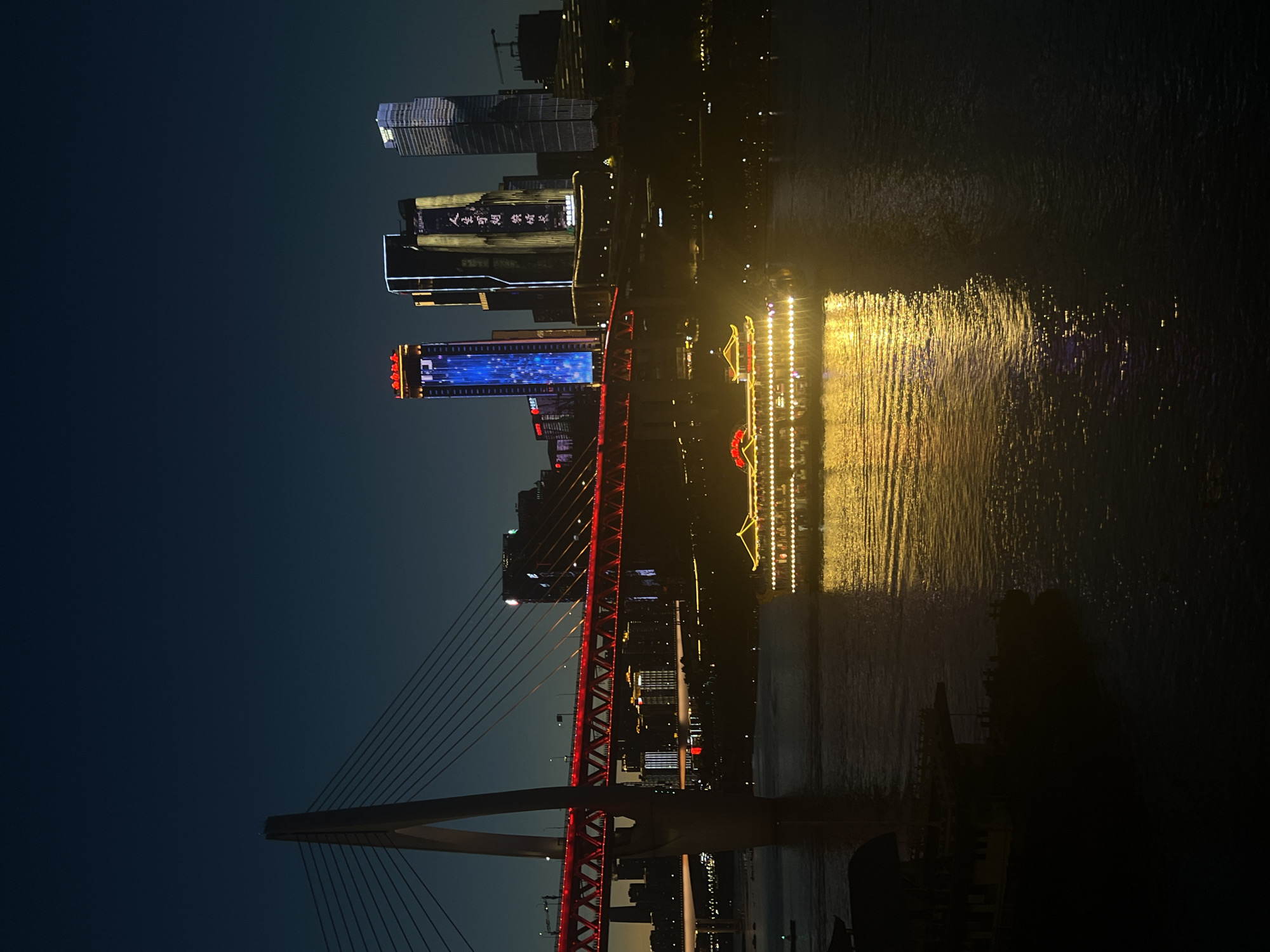 Chongqing's Yuzhong waterfront lit up along the Yangtze at night