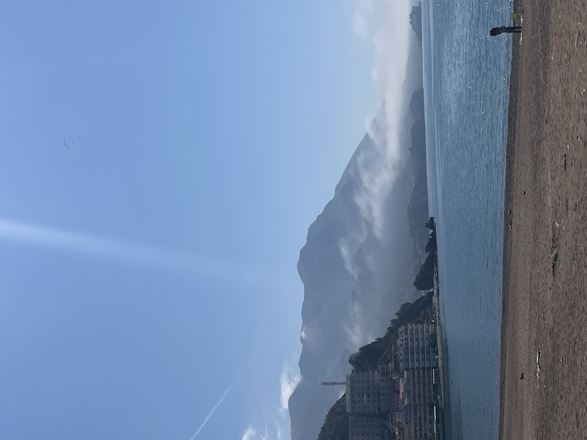 Clear skies and aircraft contrail observed over Rafailovići coast