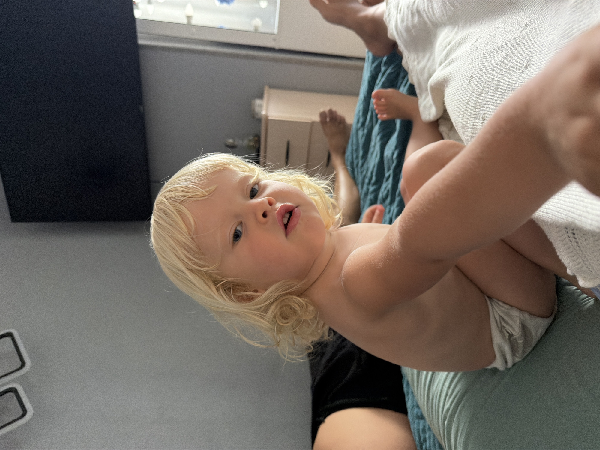 Lazy afternoon in Sochi: cherries, hydrangeas, and a playful kid