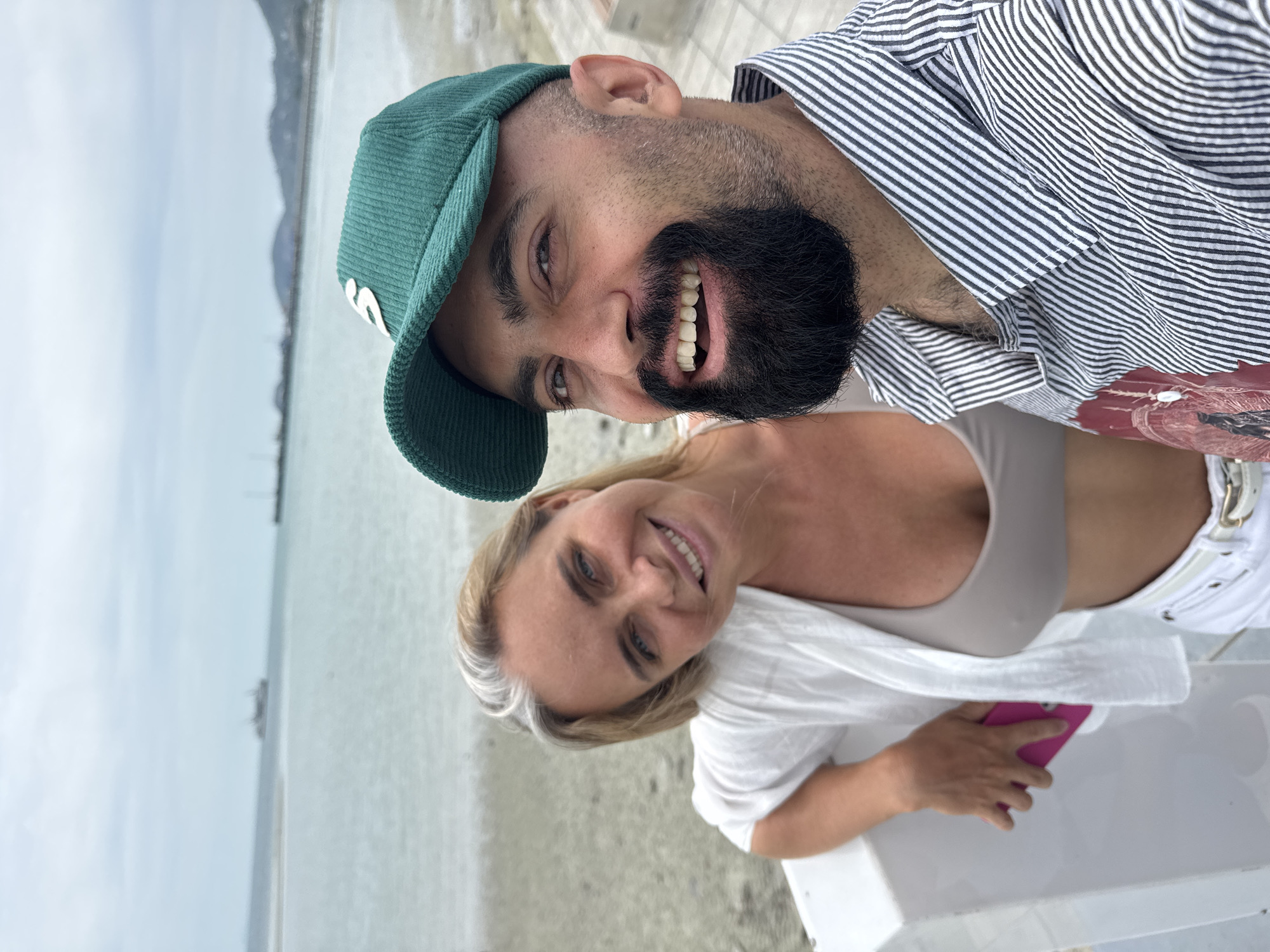 Morning hangout at Ko Samui's iconic beachfront sign