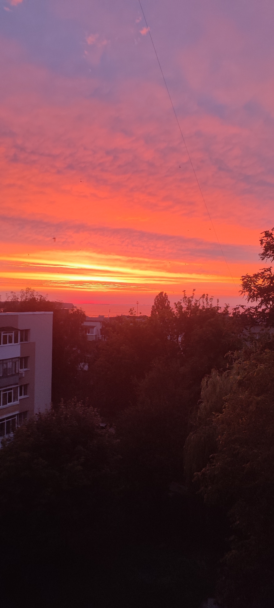 Vivid sunset sky over Svitlovodsk, Ukraine