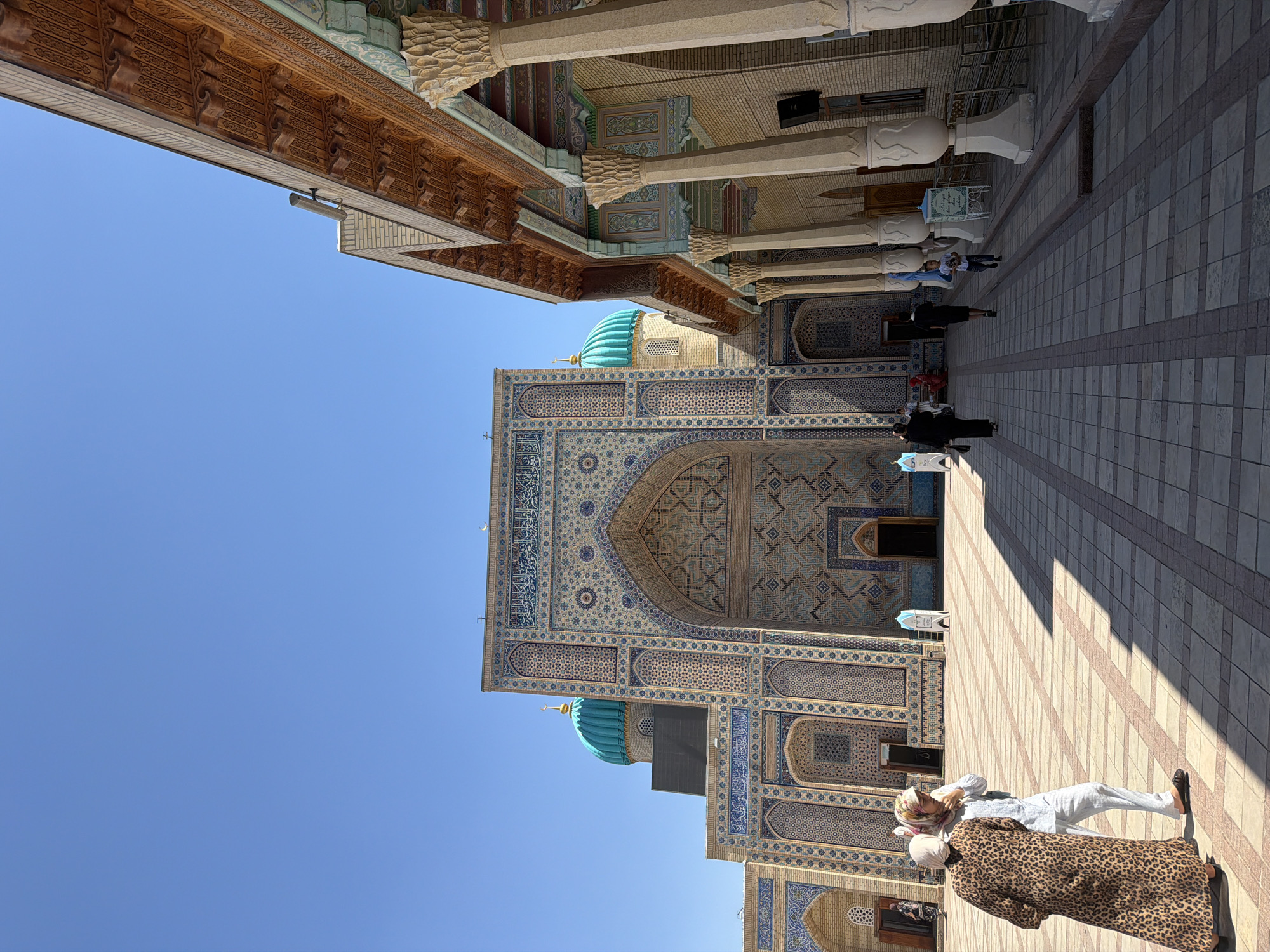 Zangiata mausoleum complex on a sunny morning in Uzbekistan