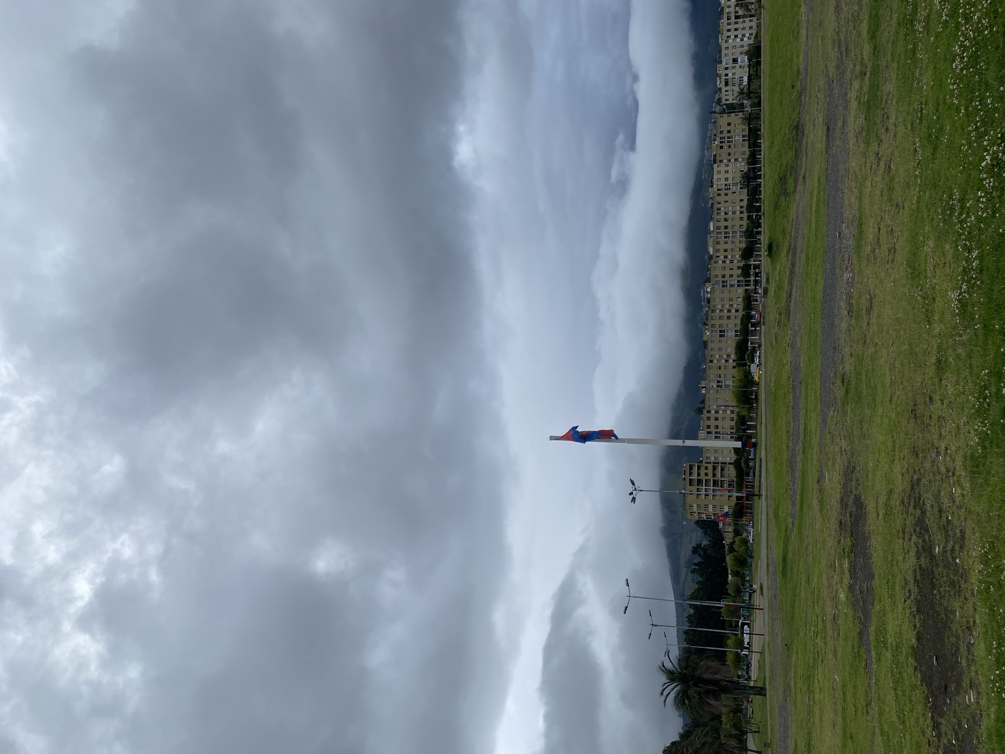 Overcast evening blankets Quito's urban landscape and architecture
