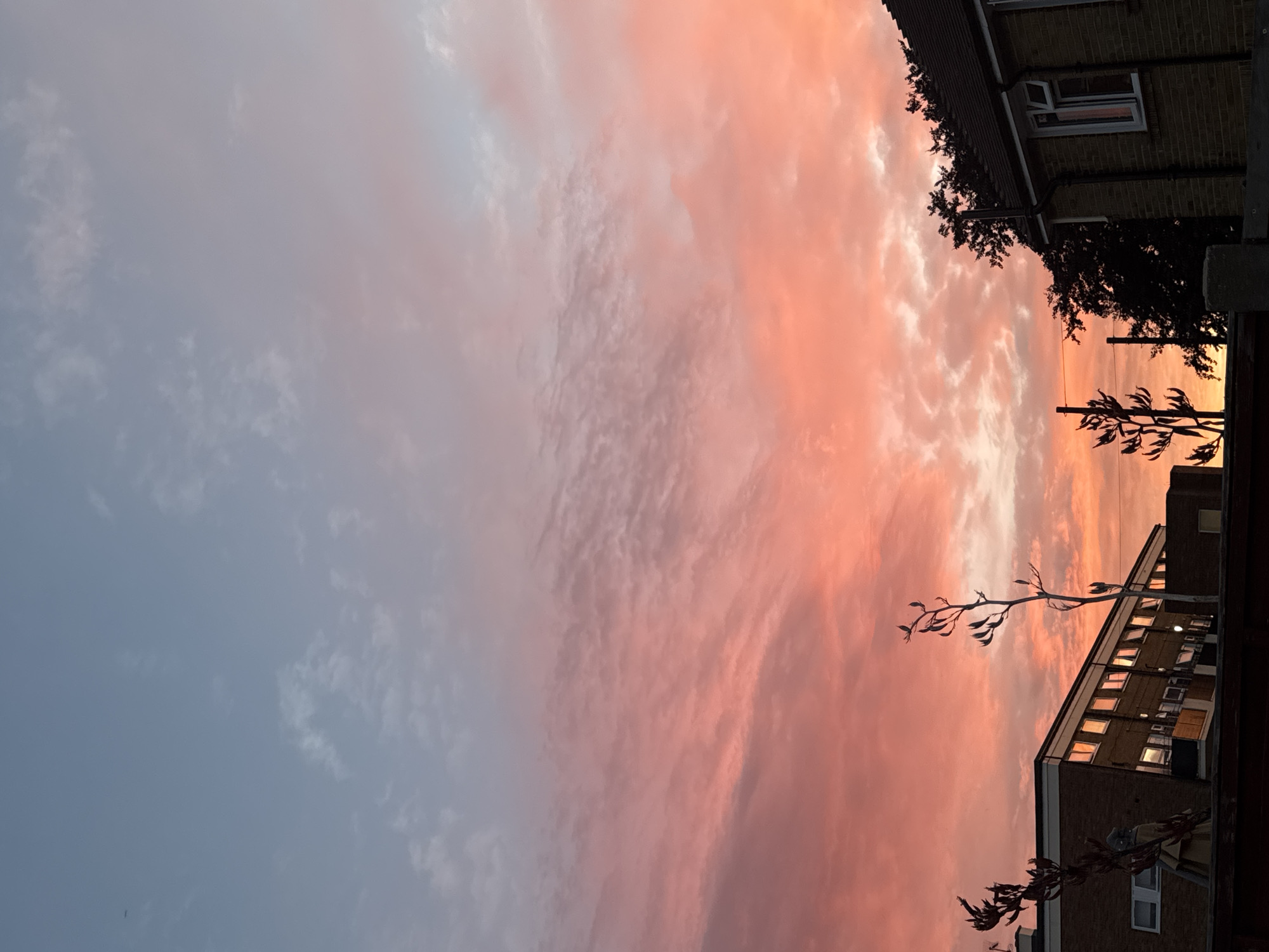 Backyard dusk sky caught from two angles