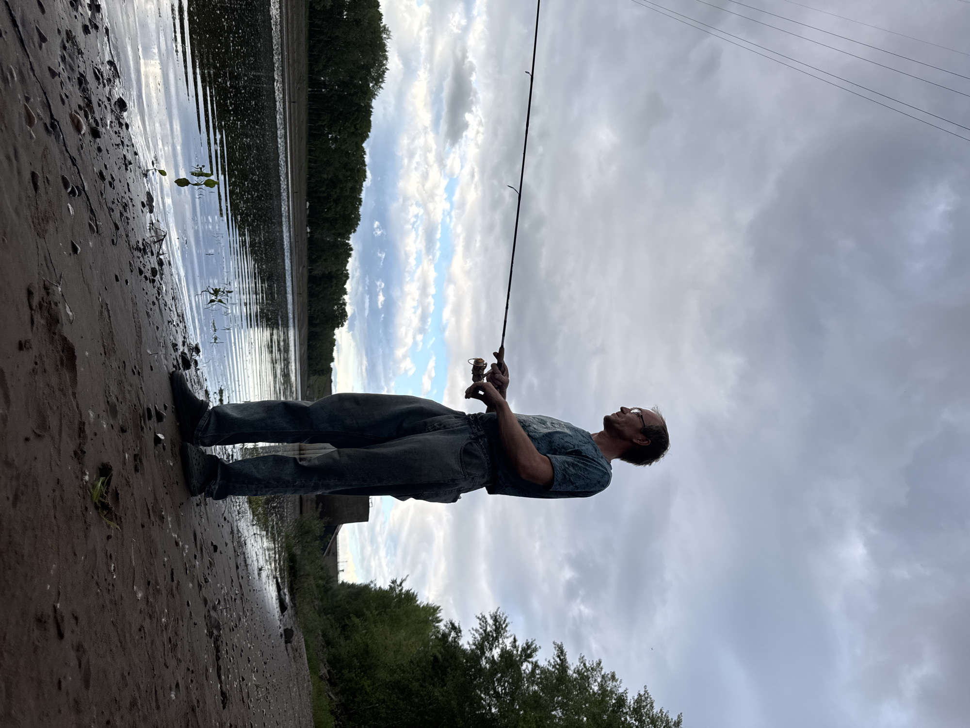 Lazy afternoon fishing and hanging out on a Russian riverbank