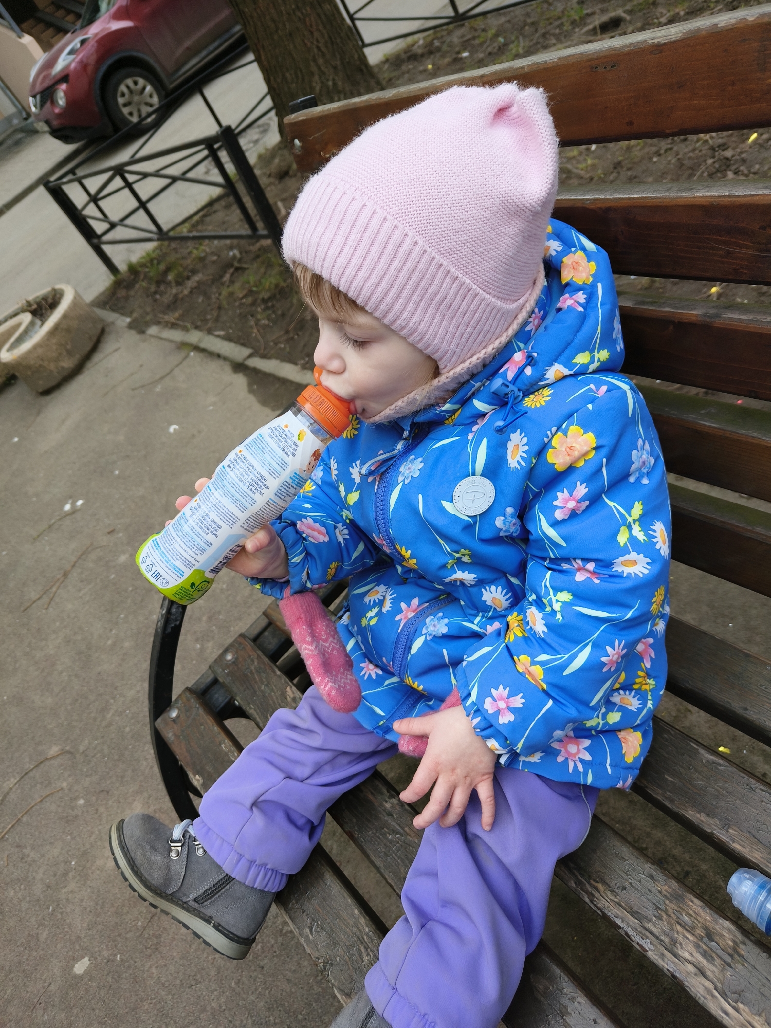 Parent and child spend morning at Saint Petersburg playground