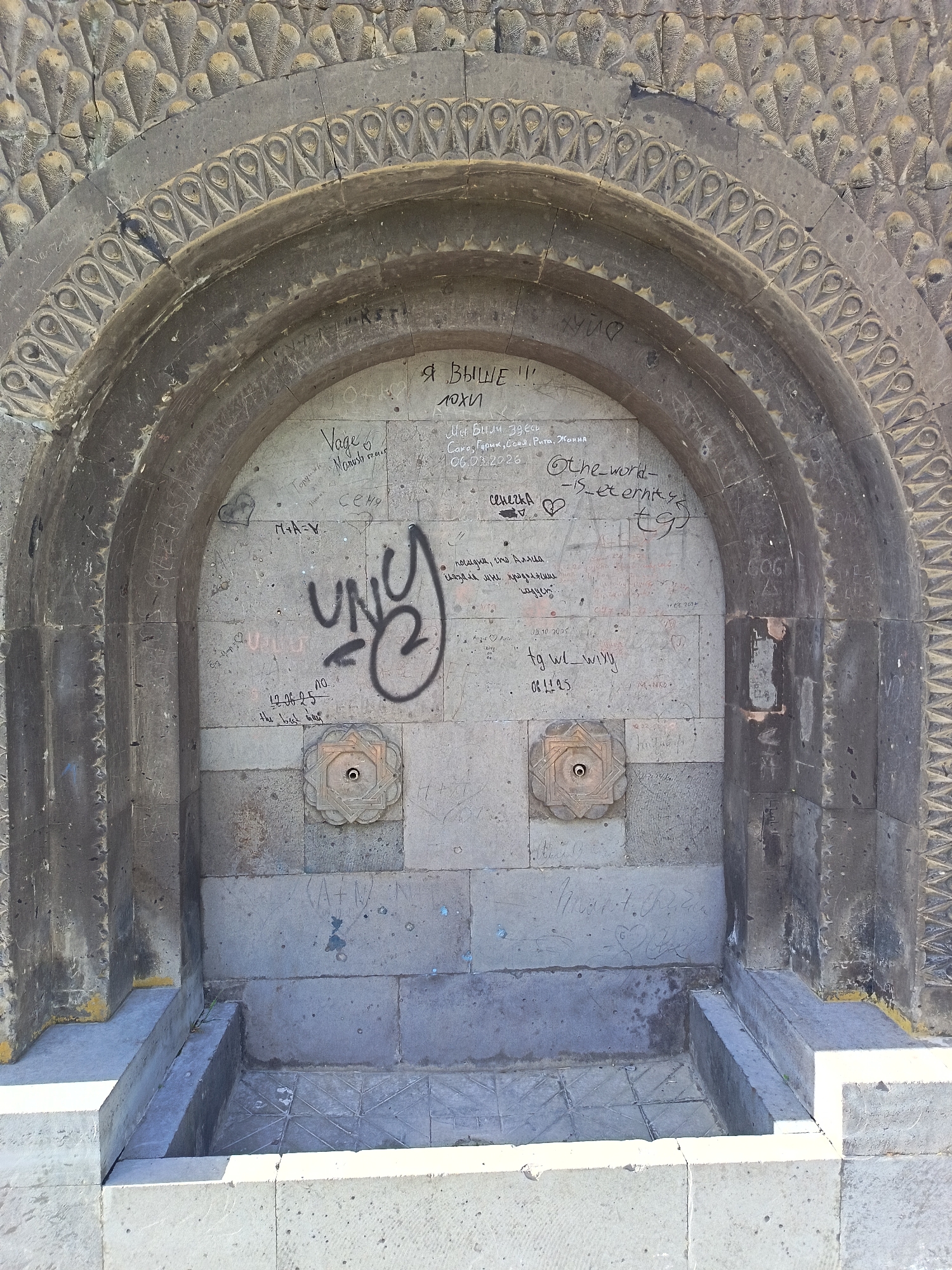 Tourist documents Yerevan's Mother Armenia memorial complex and landmarks