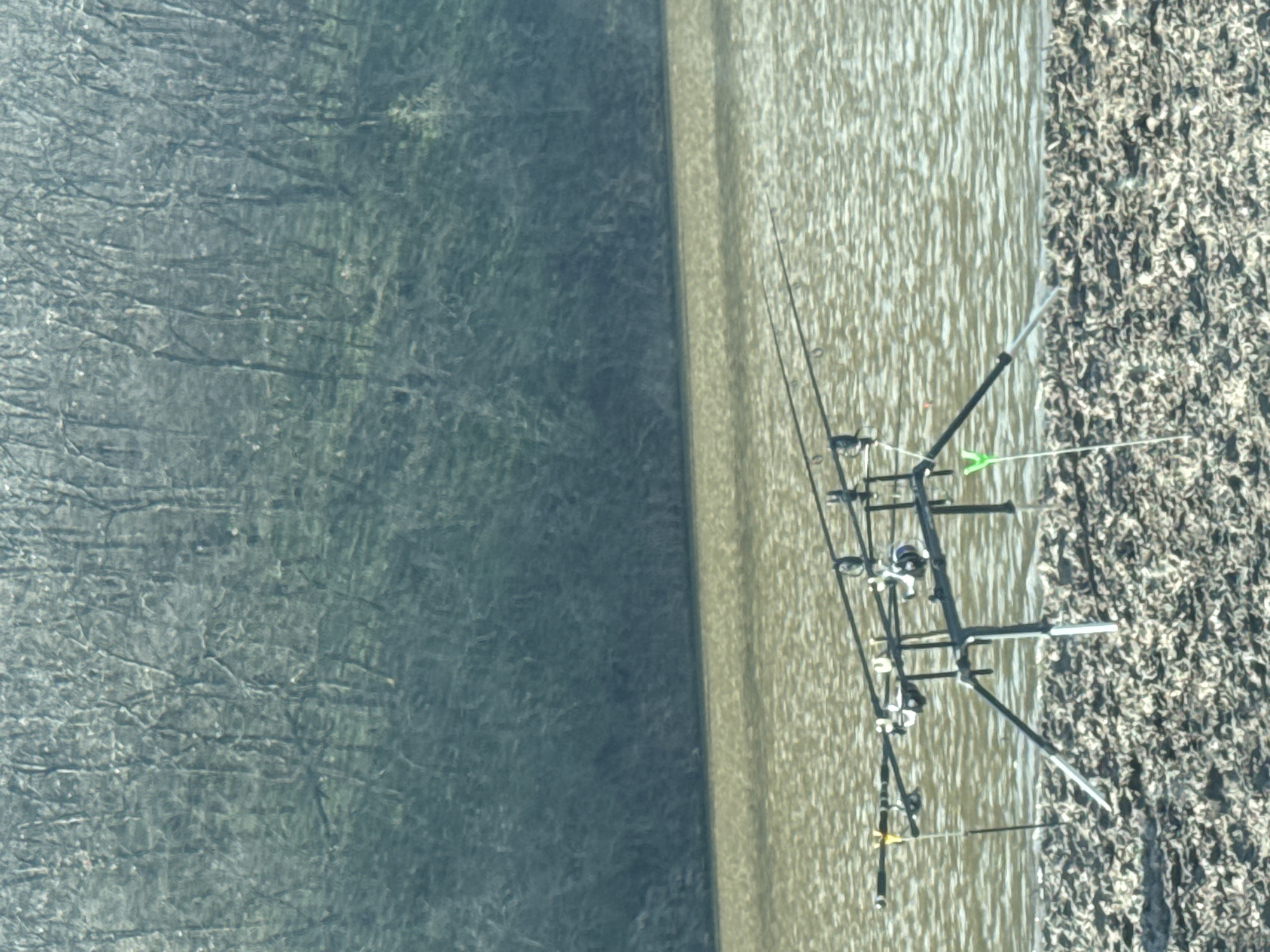 Morning fishing setup observed along calm waters near Svetlina