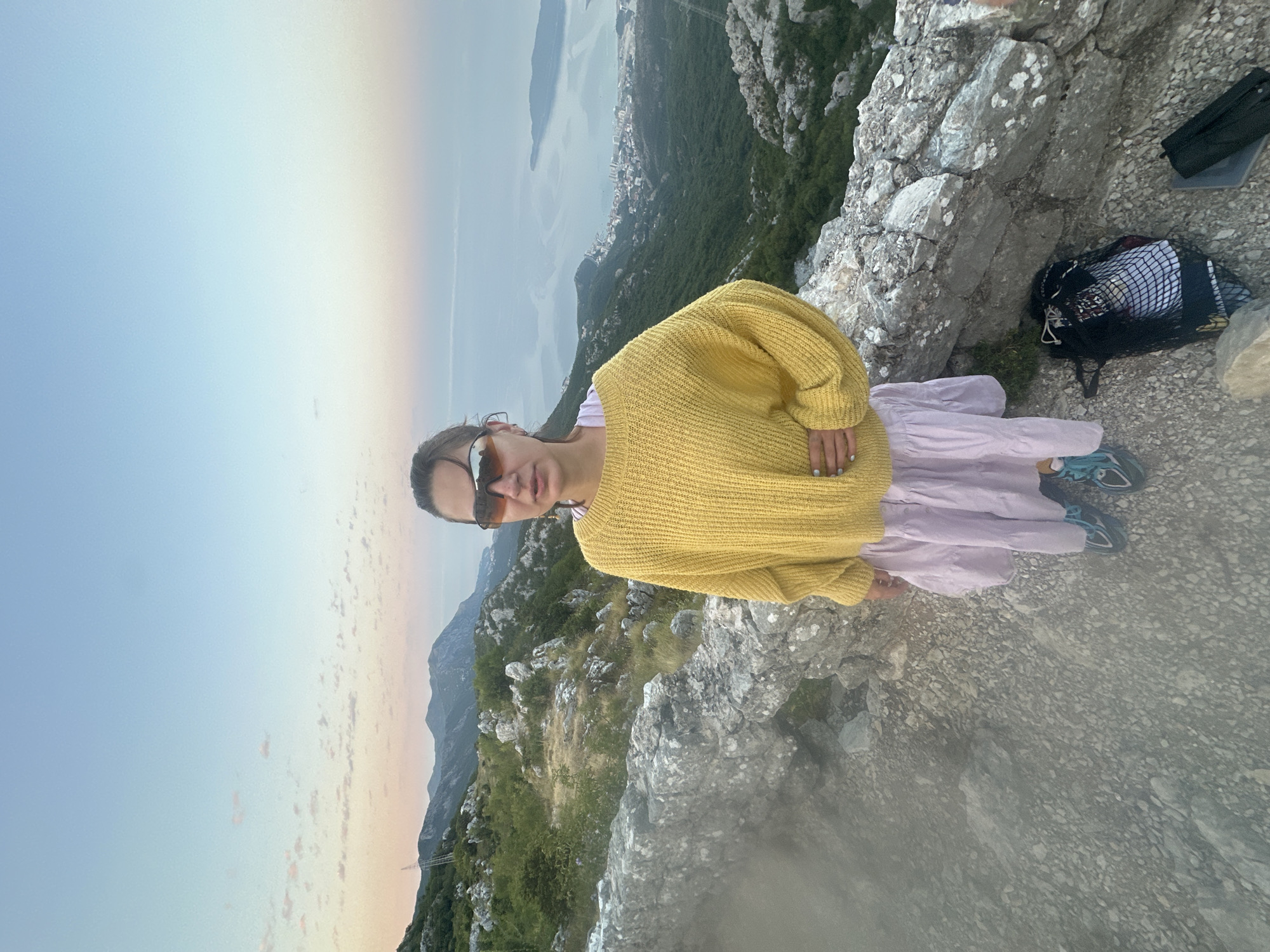 Exploring the crumbling hilltop fortress above Brajici at dusk