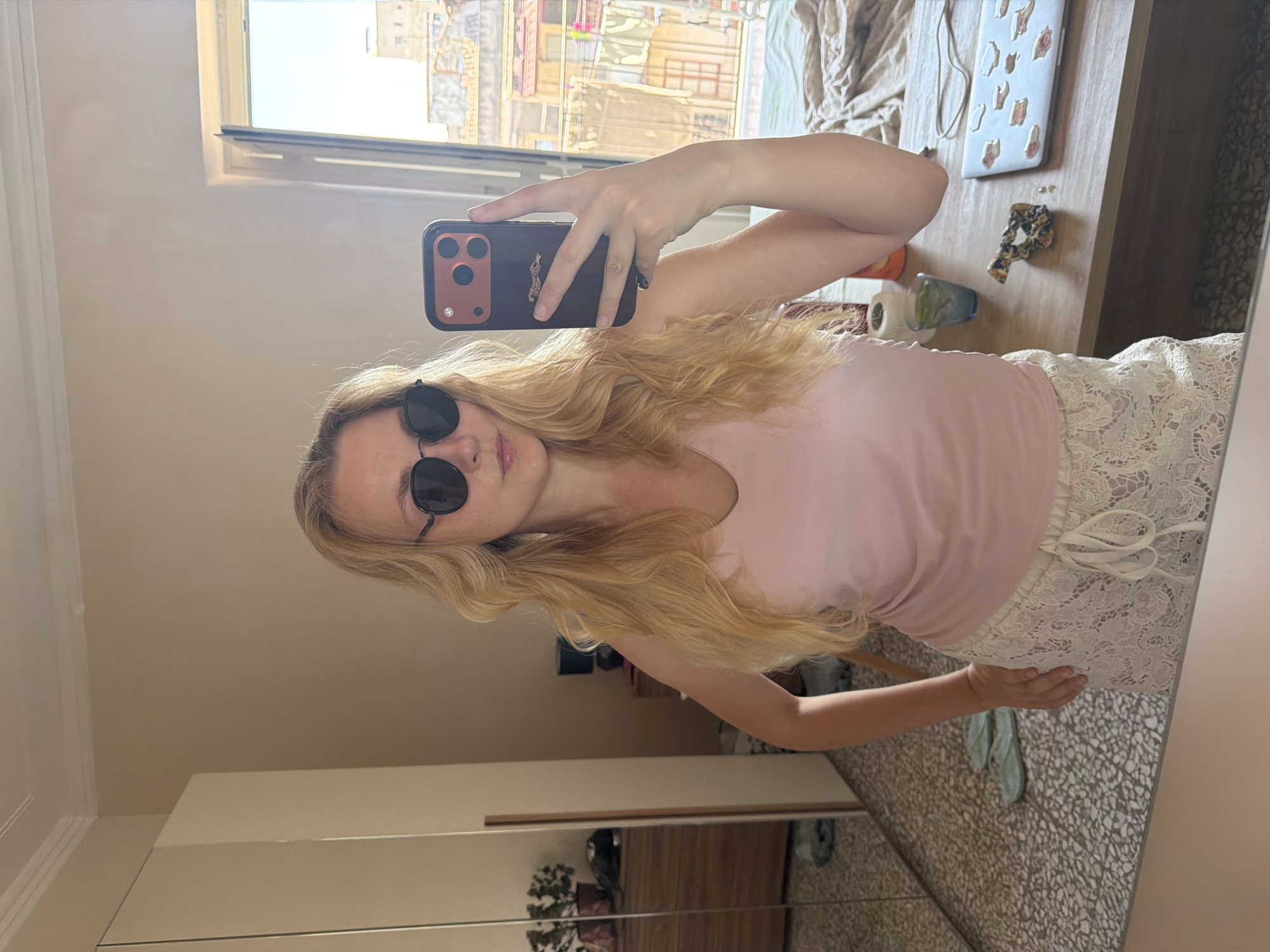 Apartment selfies with a Catania backdrop