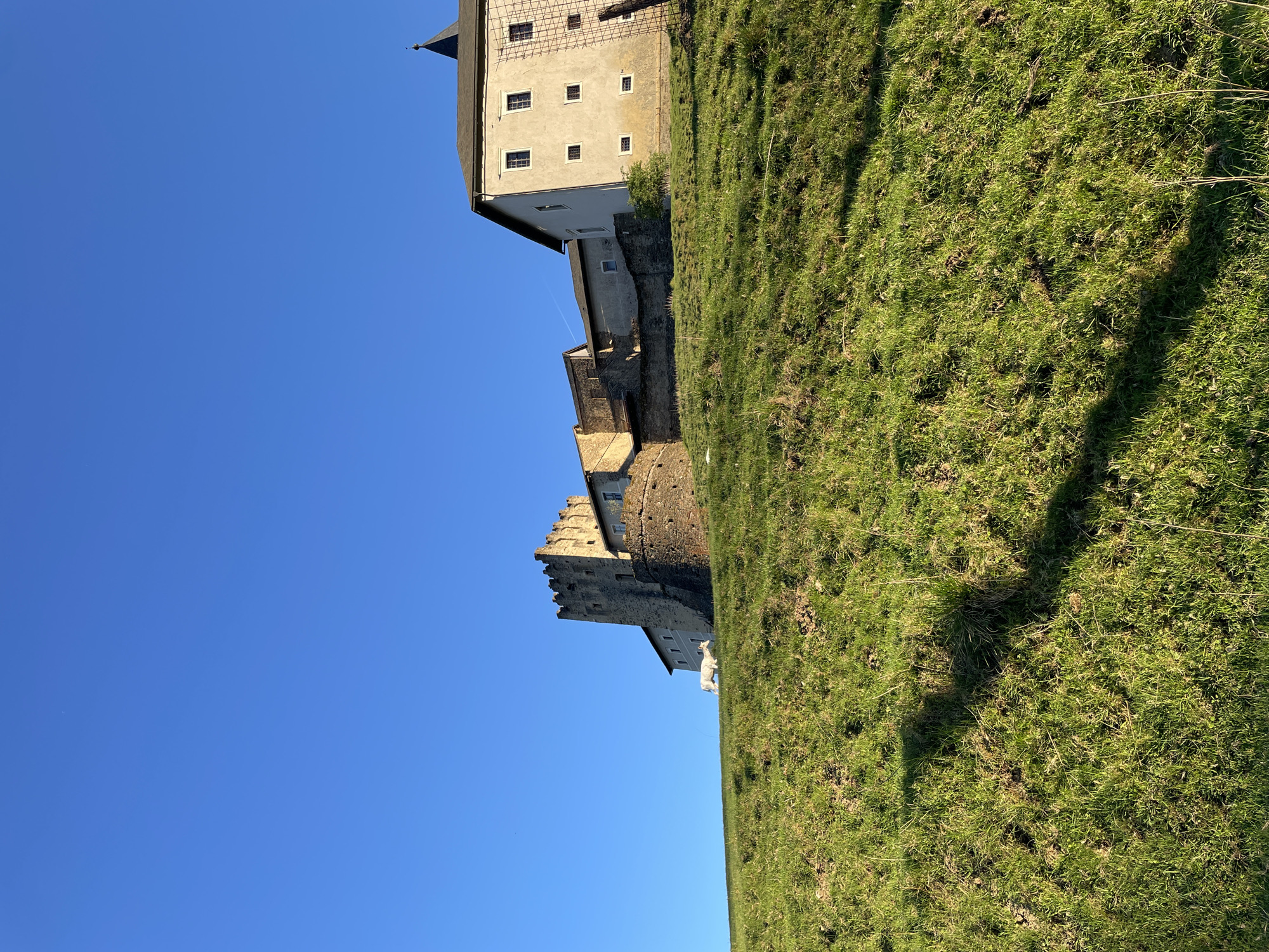 Historic castle photographed on sunny hillside in Straßburg, Austria