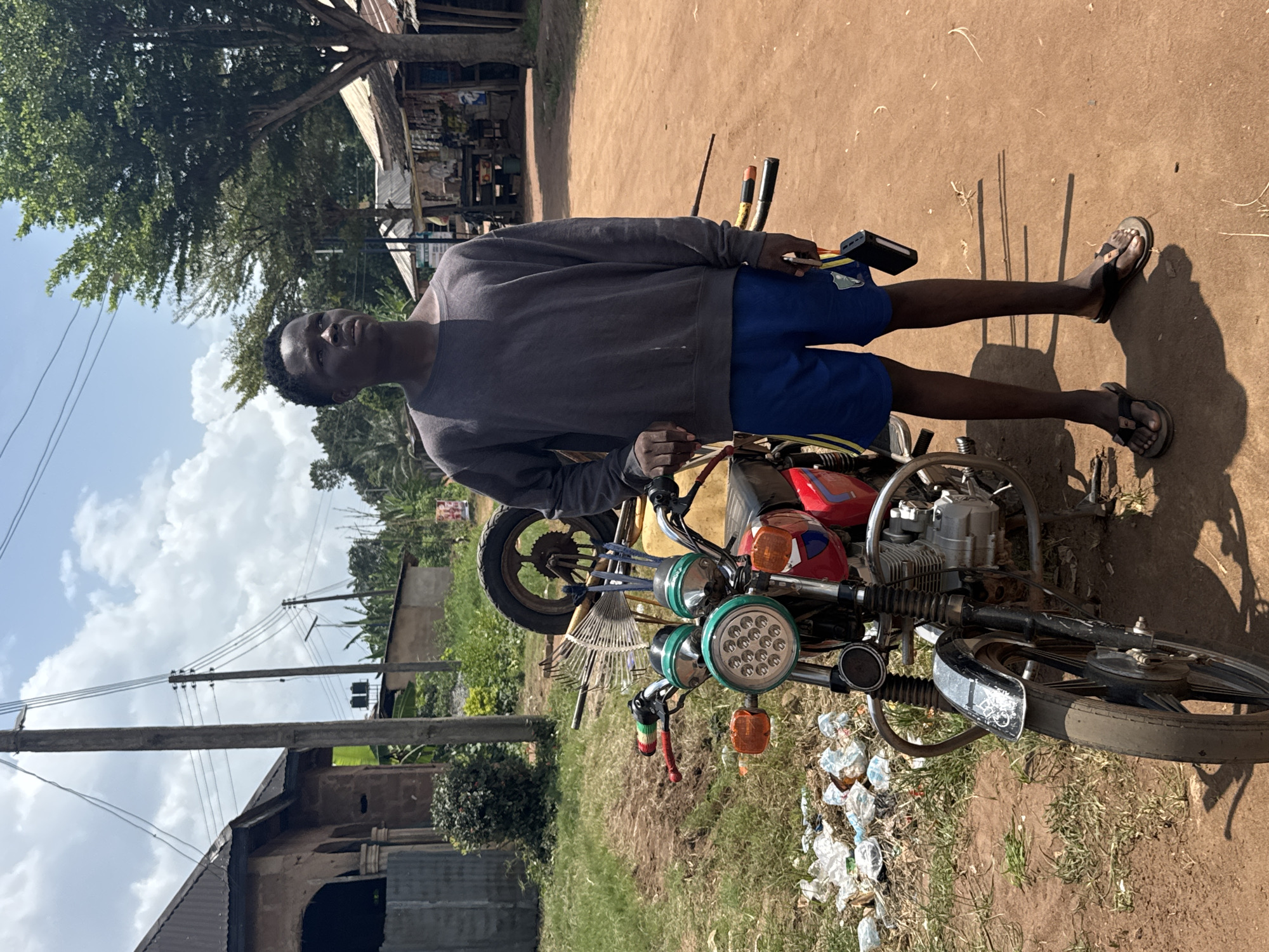 Man with motorcycle observed in Nsirimo under clear skies
