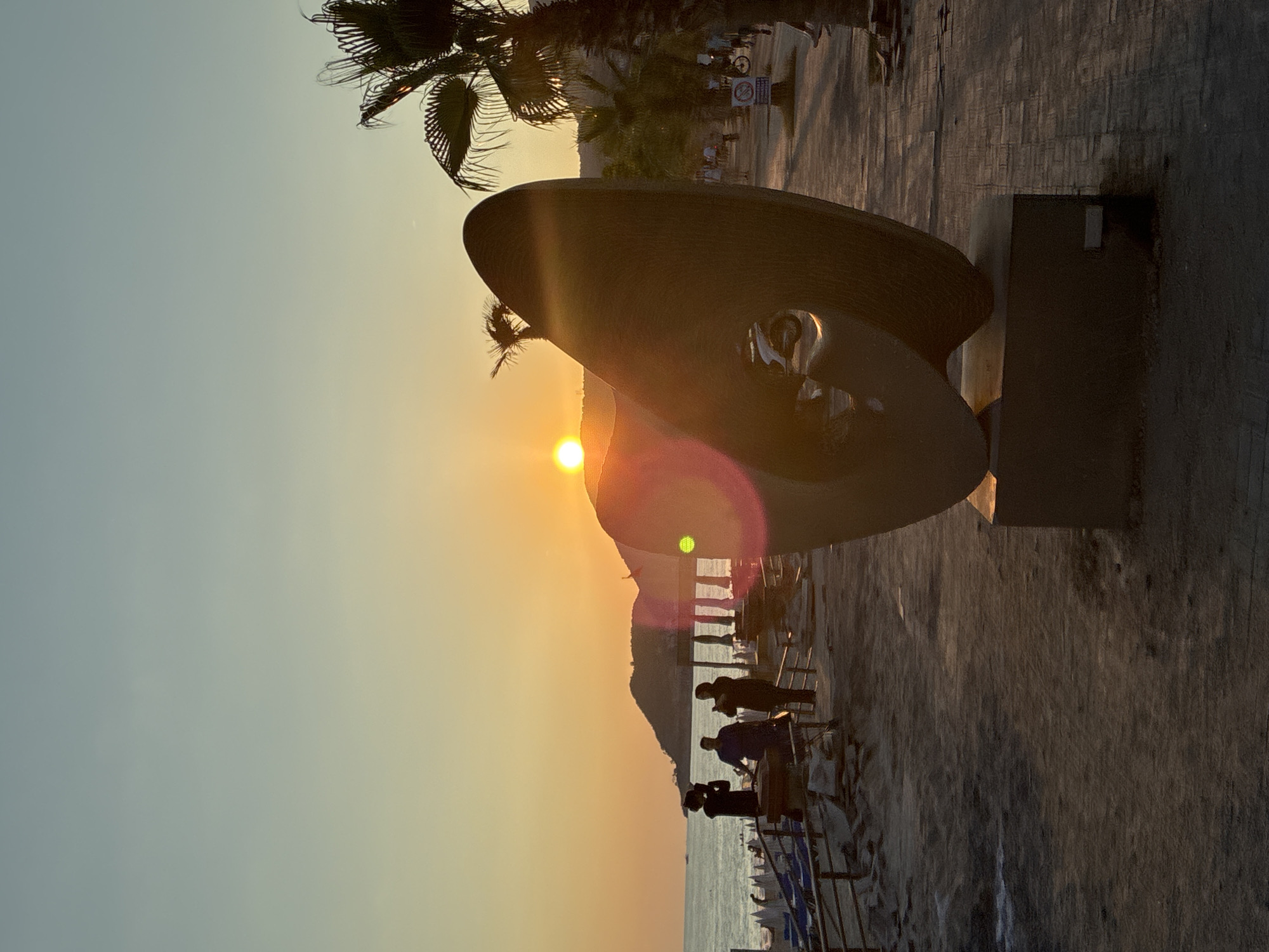 Sunset beach scenes and promenade life in Alanya, Turkey