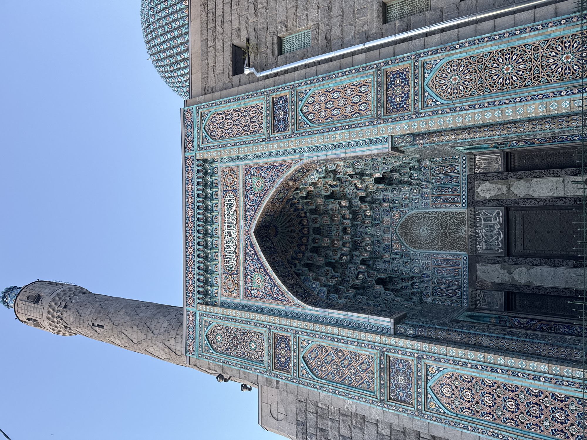 Saint Petersburg Mosque's blue tilework up close