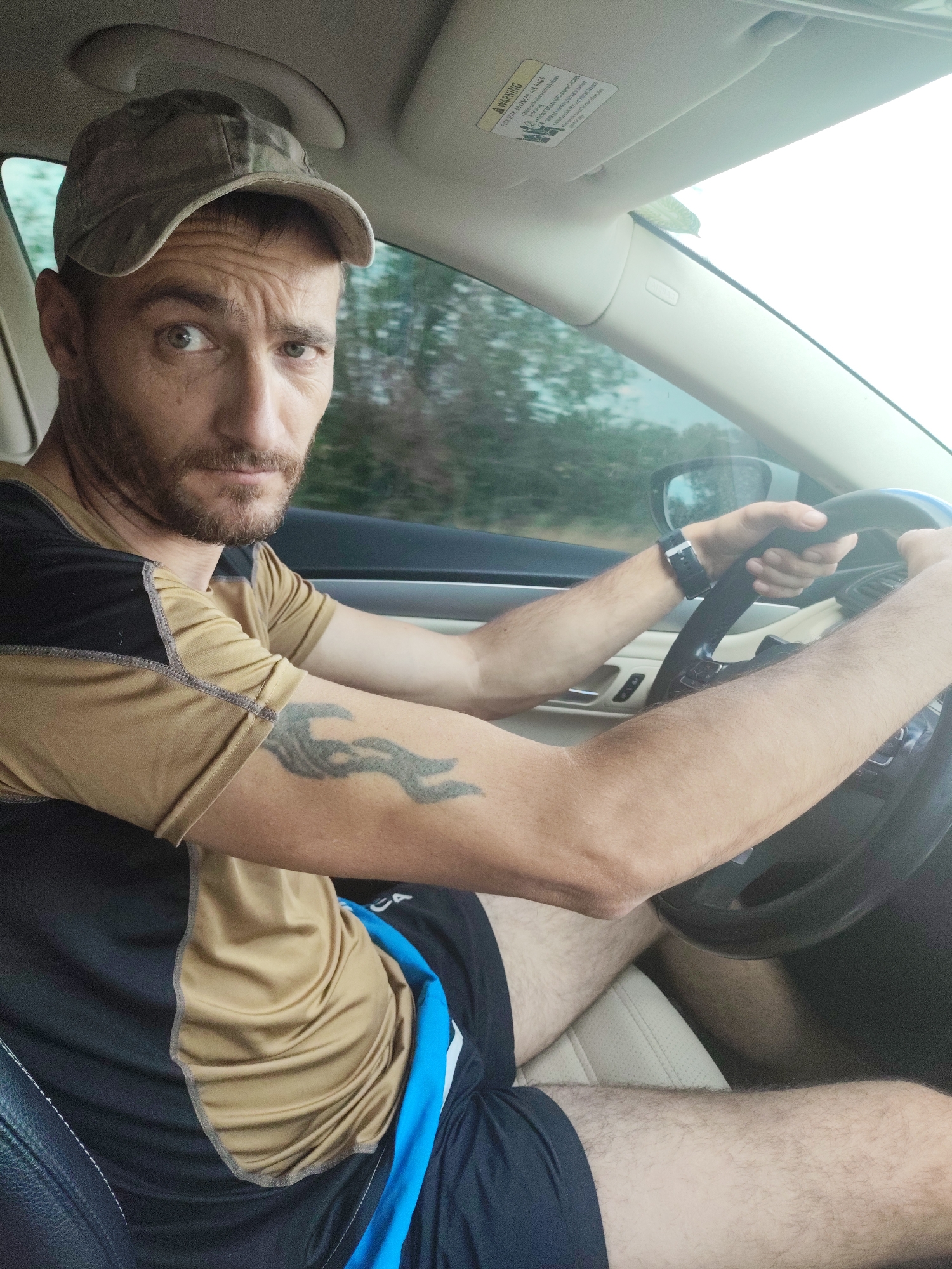 Portrait from the driver's seat in Saksahan, Ukraine