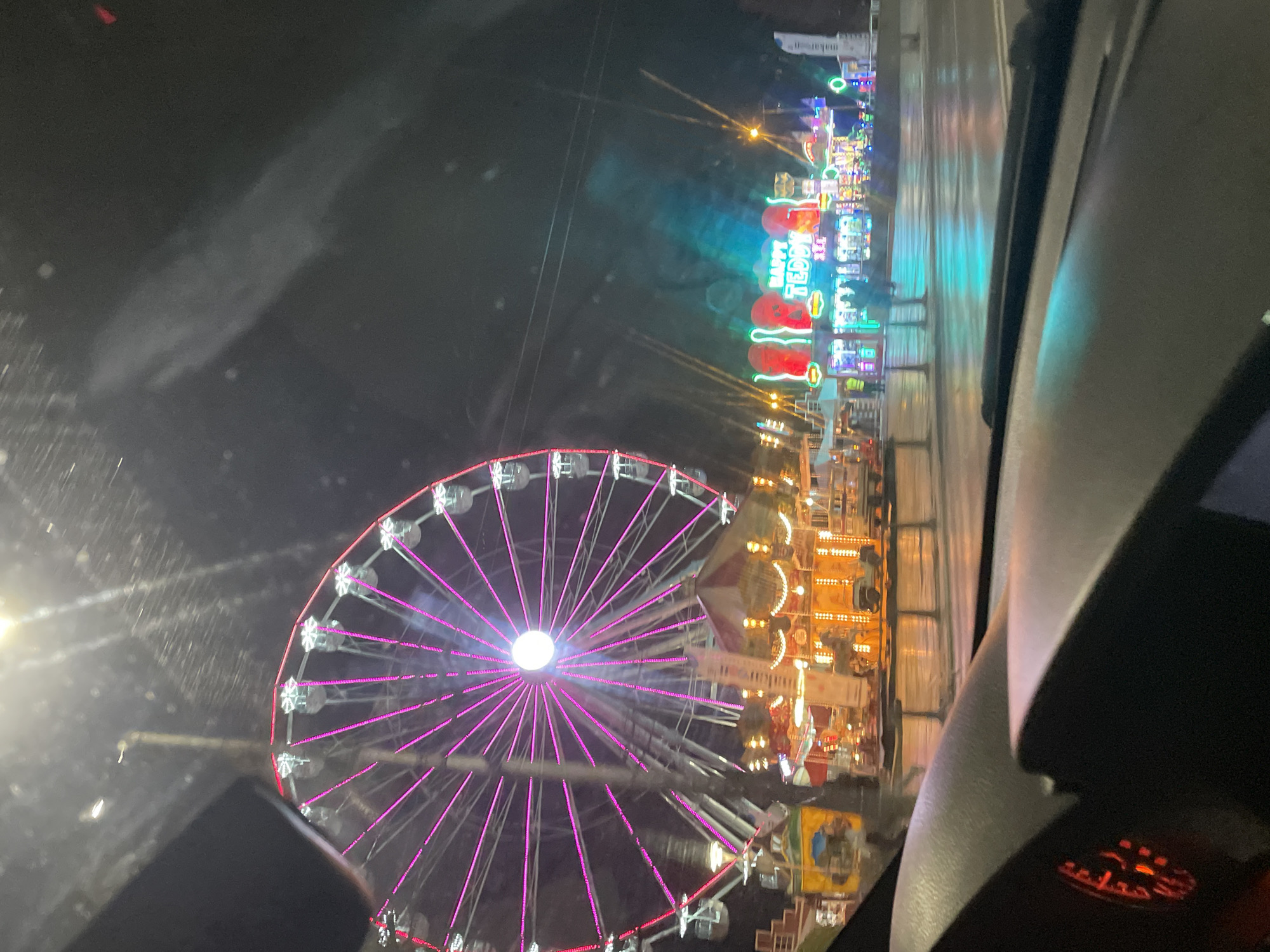 Sofia landmarks and carnival illuminated in evening documentation