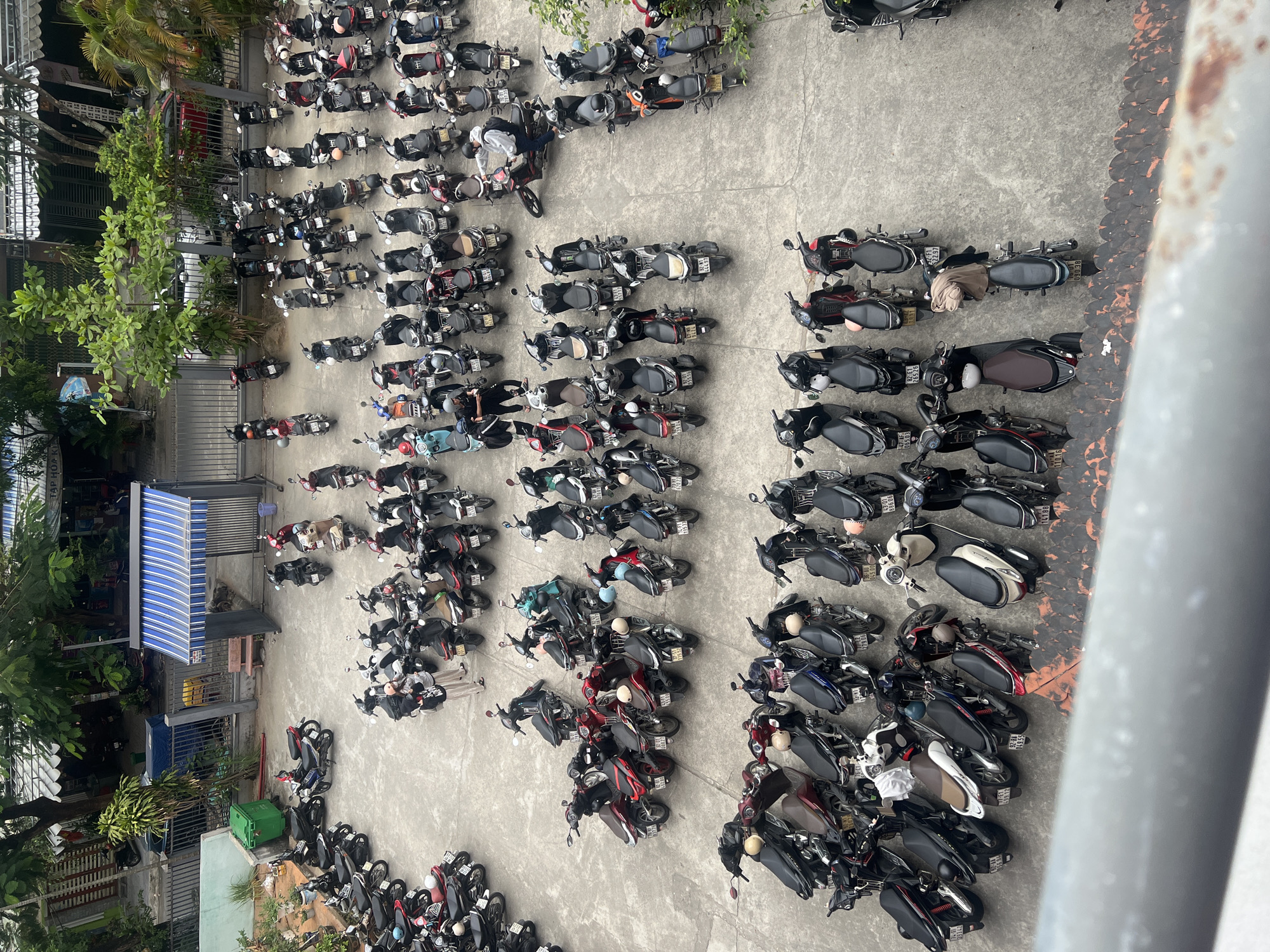 Hundreds of motorbikes fill parking lot in Đà Nẵng