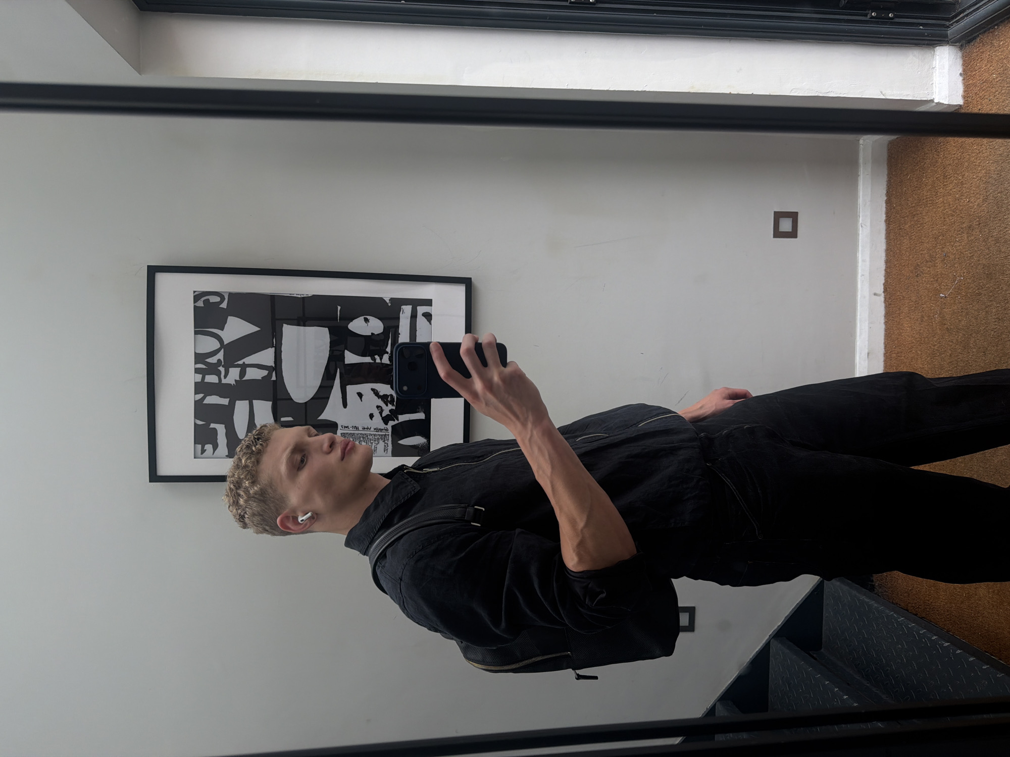 Morning mirror selfie and close-up portrait, south London