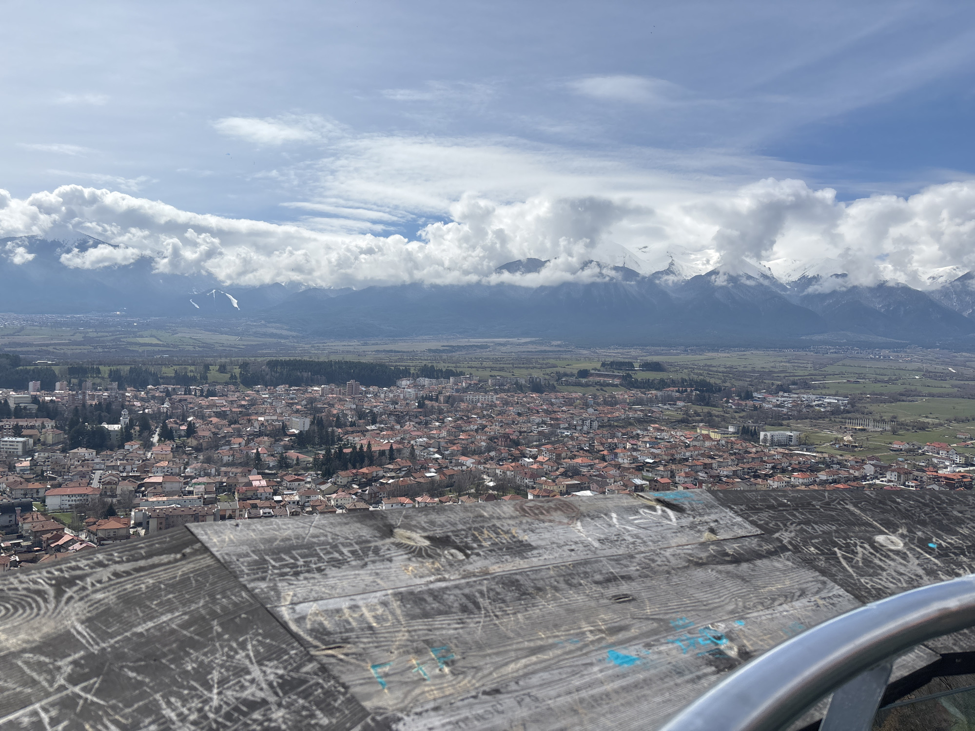 Elevated panoramic view captured of Razlog, Bulgaria