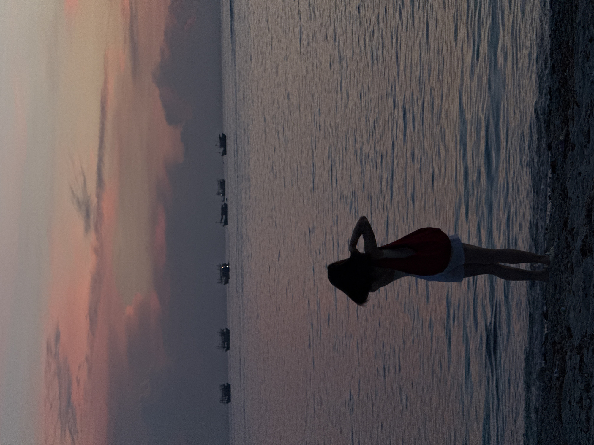 Dusk along the Lý Sơn Island coastline, lighthouse and all.