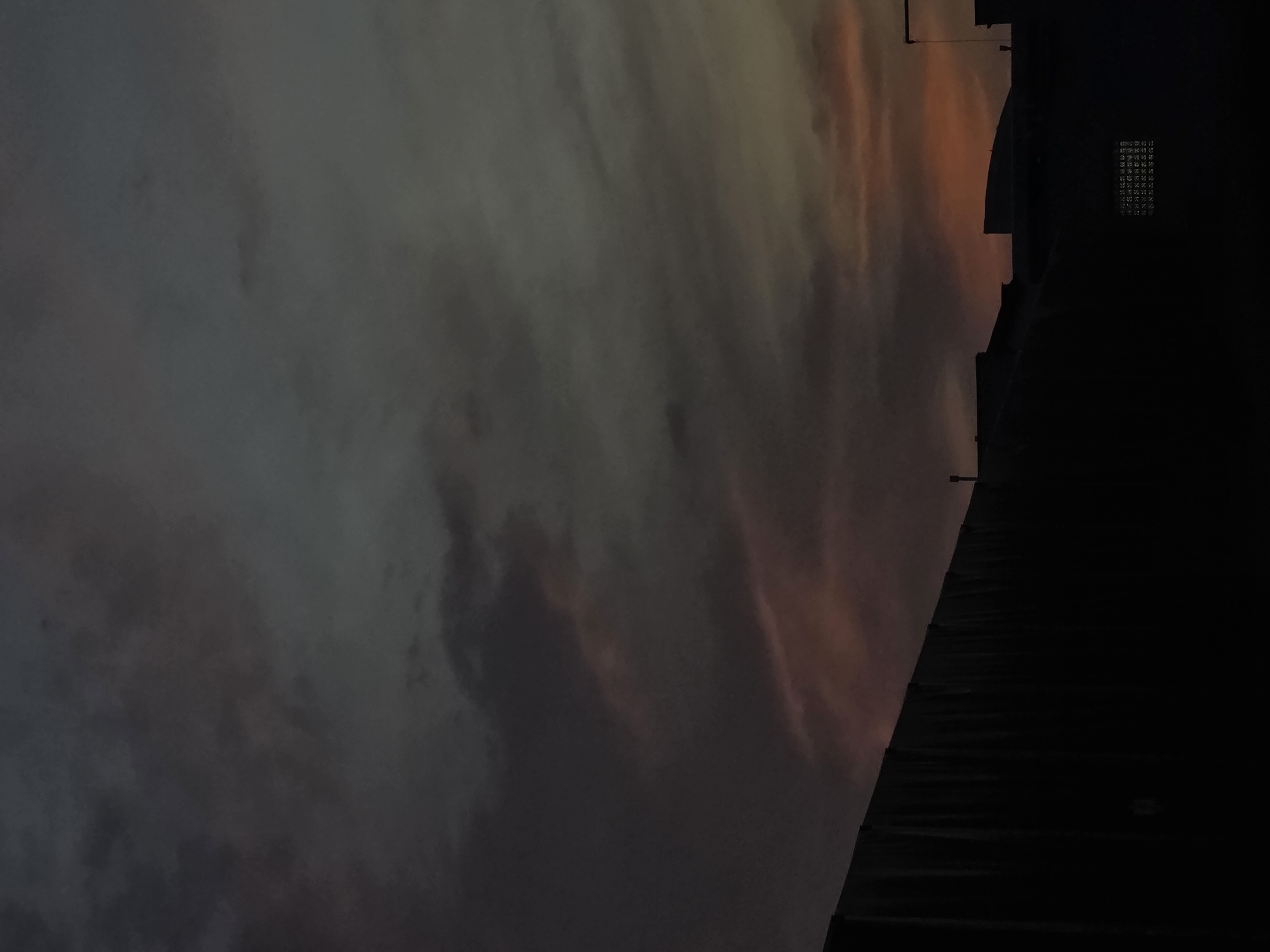 Dusk settles over an unidentified city street