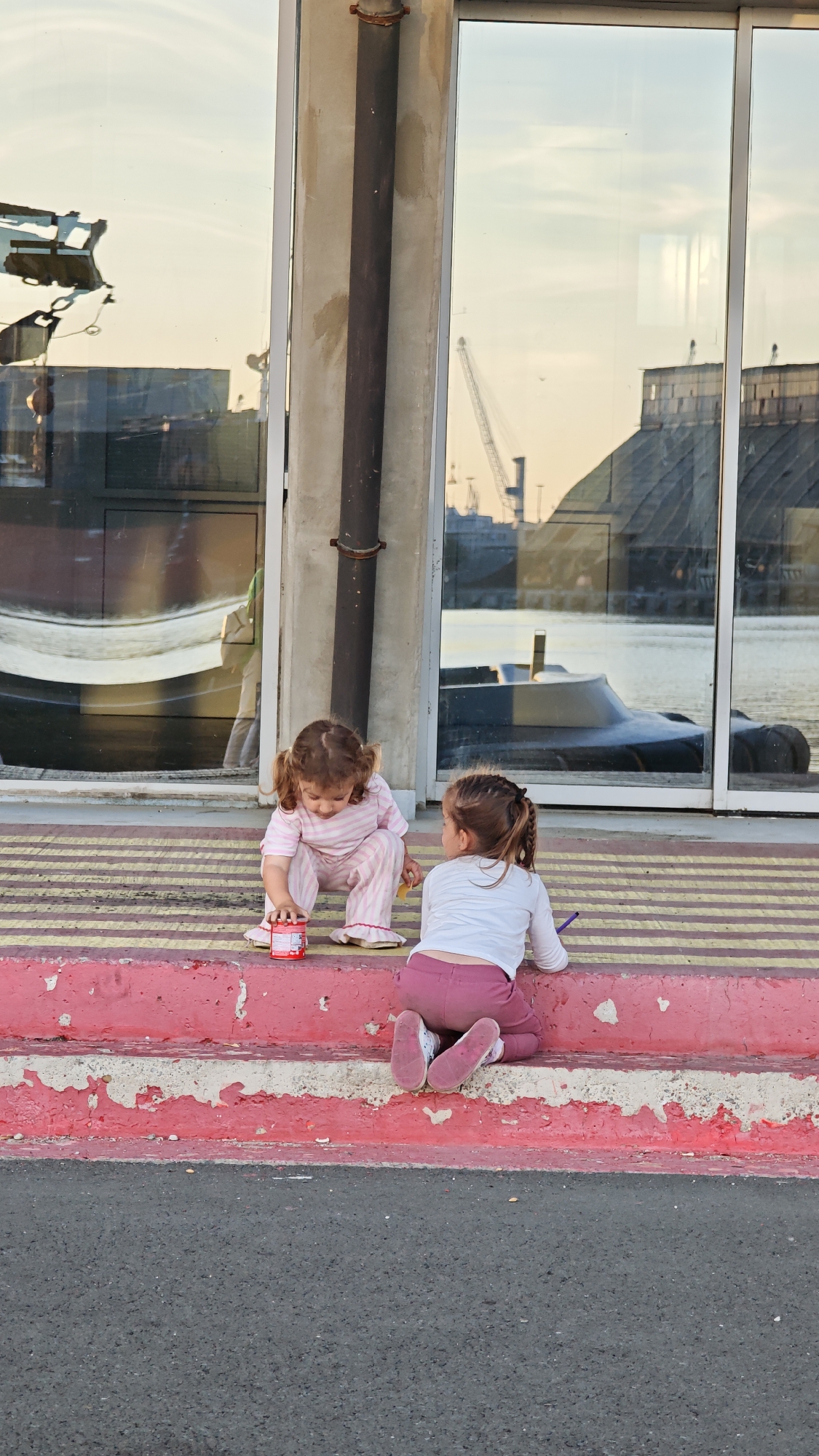 Afternoon life captured along Burgas harbor waterfront in Bulgaria