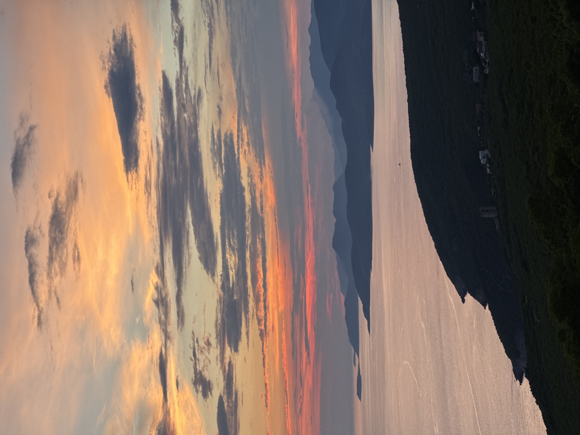 Adriatic sunset over Montenegro's coastline, many angles