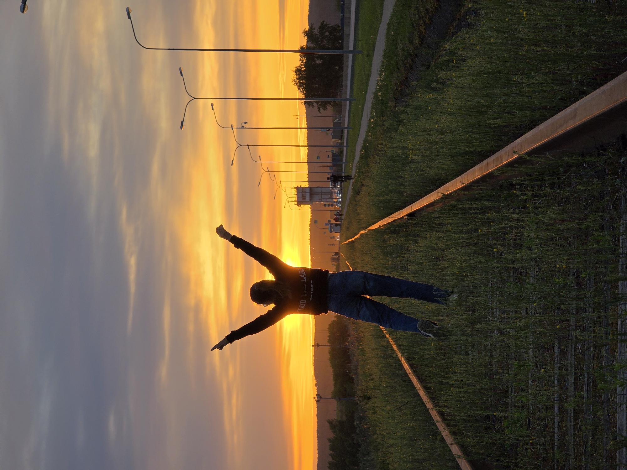 Evening sunset documented across multiple locations in Chaikovsky, Russia