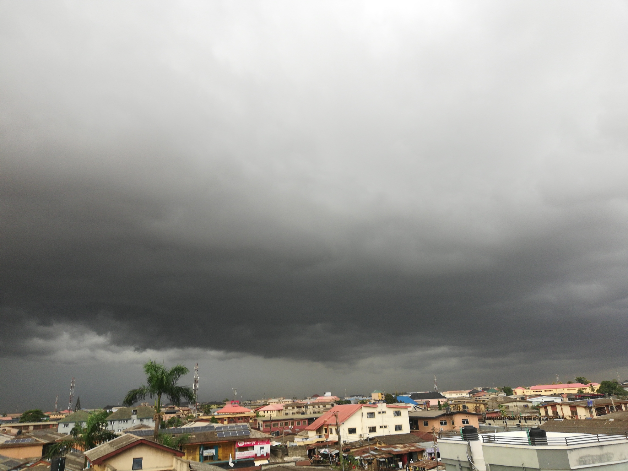 Storm clouds gather over Lagos residential area