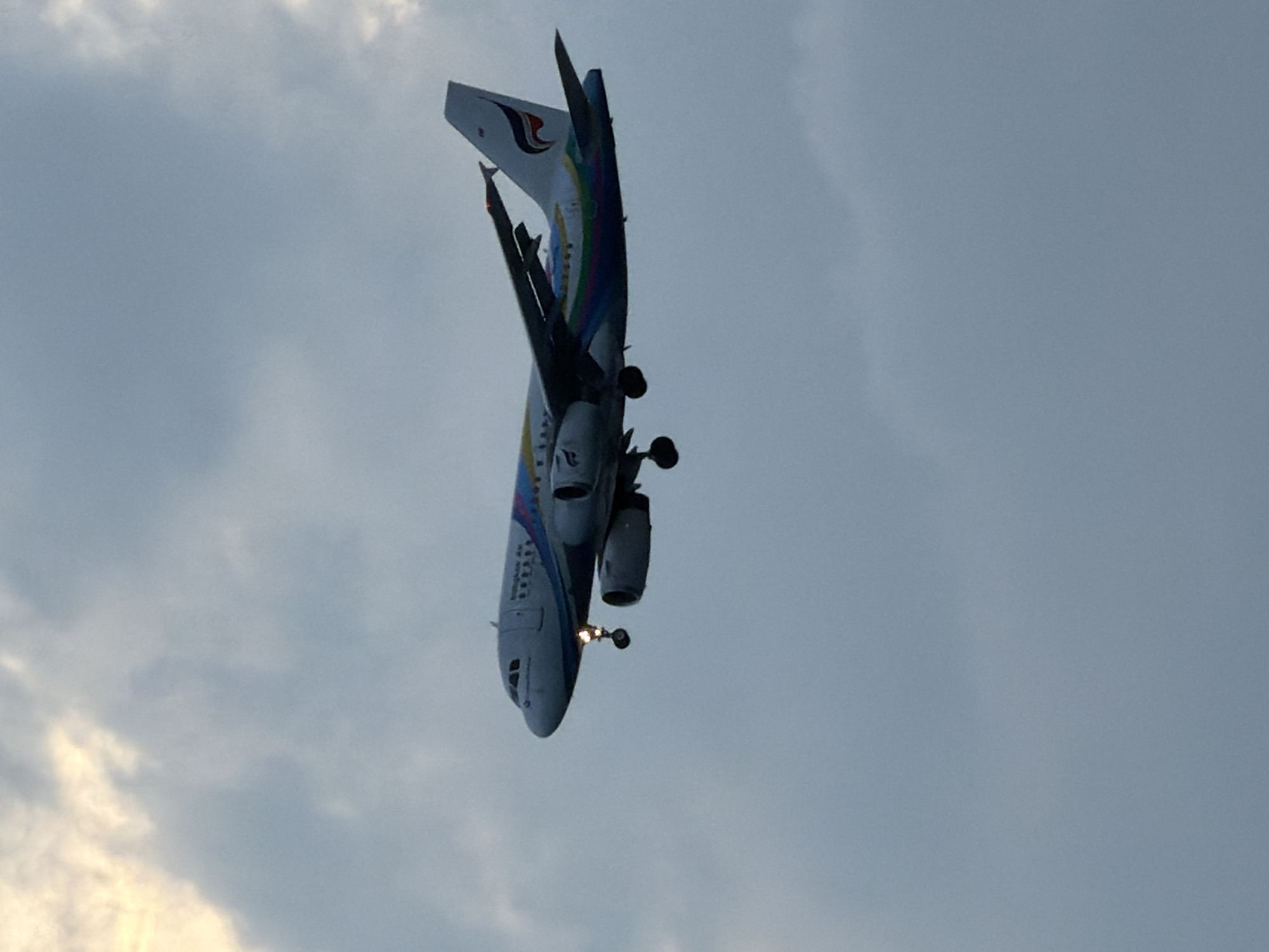 Bangkok Airways landing approach spotted from Ko Samui beach