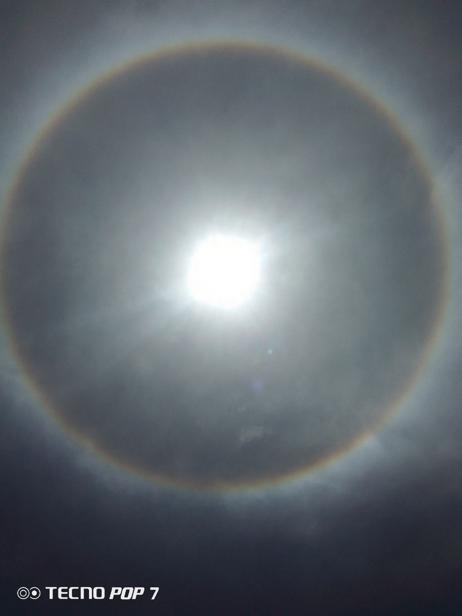 Solar halo observed over coastal Venezuela landscape