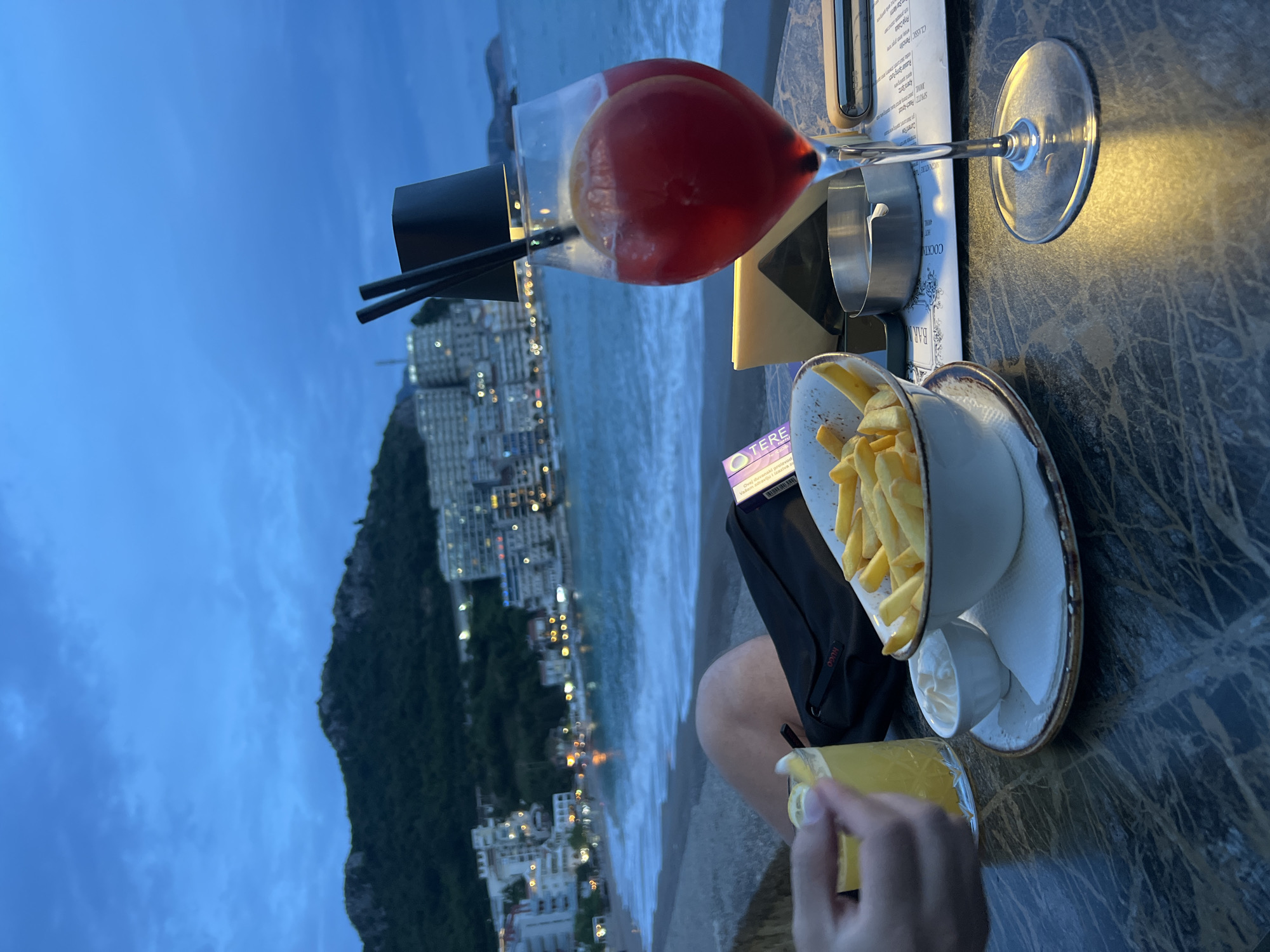 Everyday moments captured in coastal Montenegro village during evening