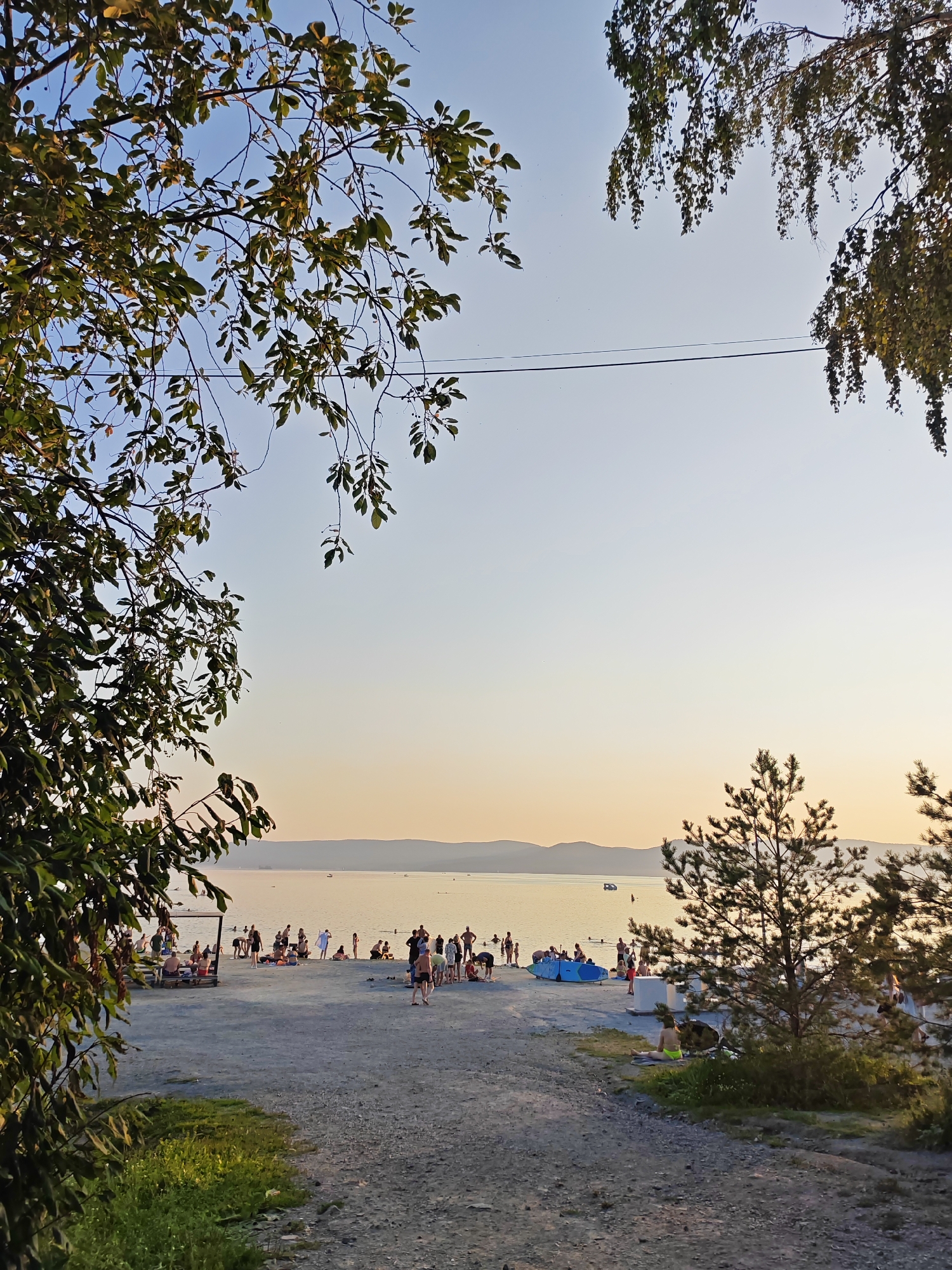 Golden hour on the shores of Lake Turgoyak, Russia