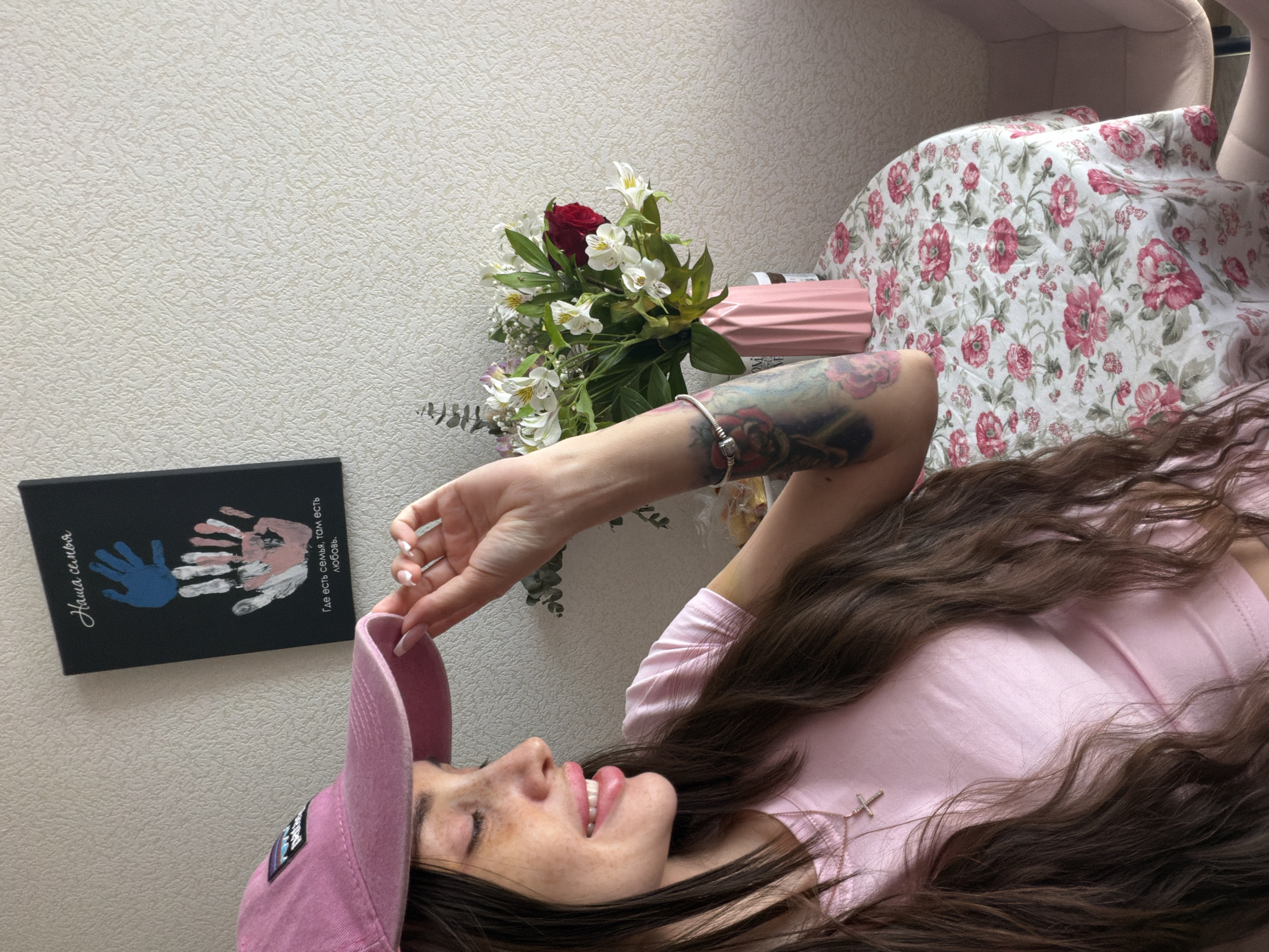 Woman takes mirror selfies in pink outfit, Saint Petersburg