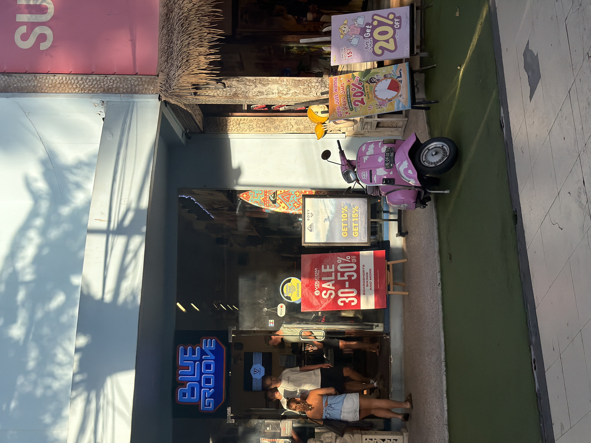Surf shop and beer cycling bus spotted in Kuta