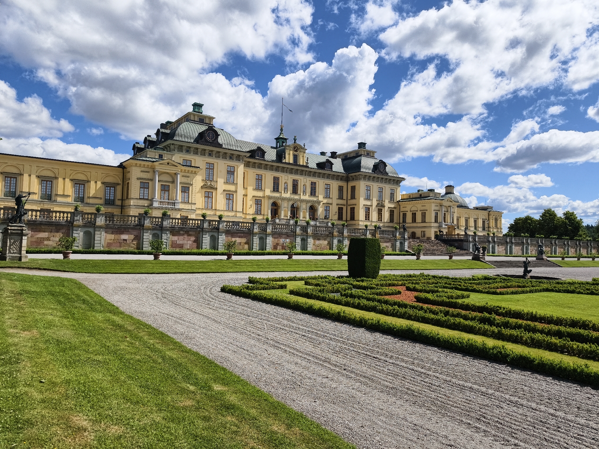Morning at Drottningholm Palace and its baroque gardens