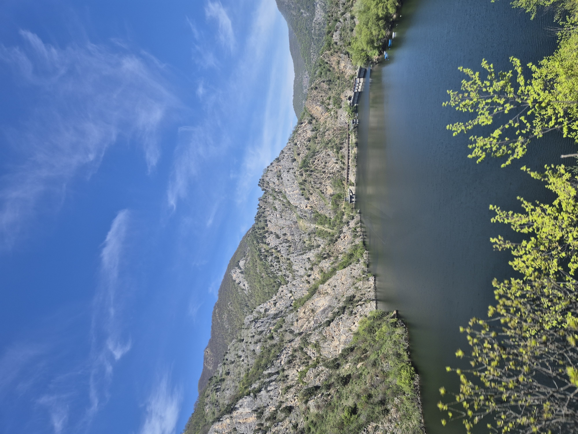 Scenic reservoir landscape captured near Mihalkovo, Bulgaria