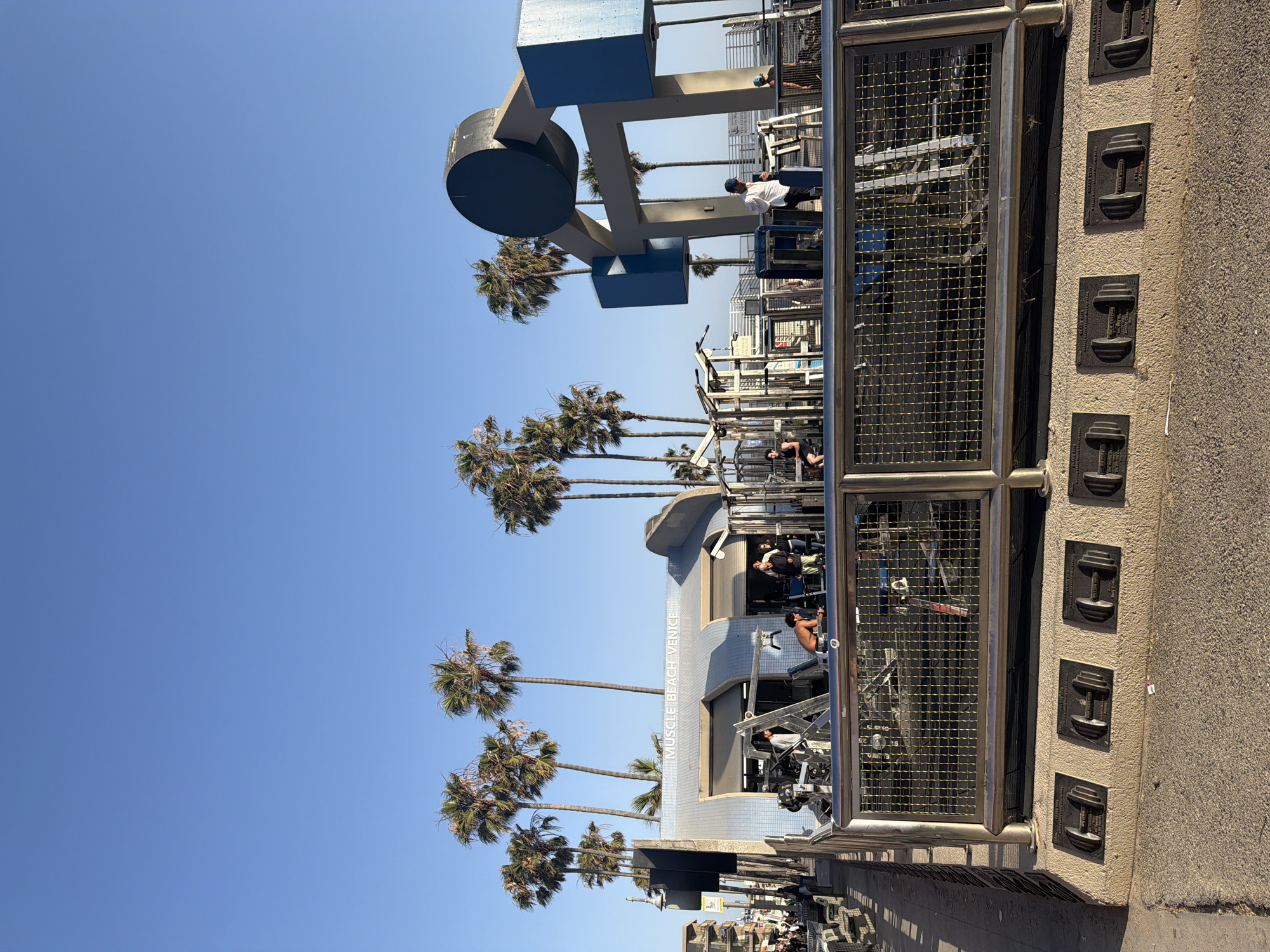 Late night documentation of Venice Beach's iconic Muscle Beach facility