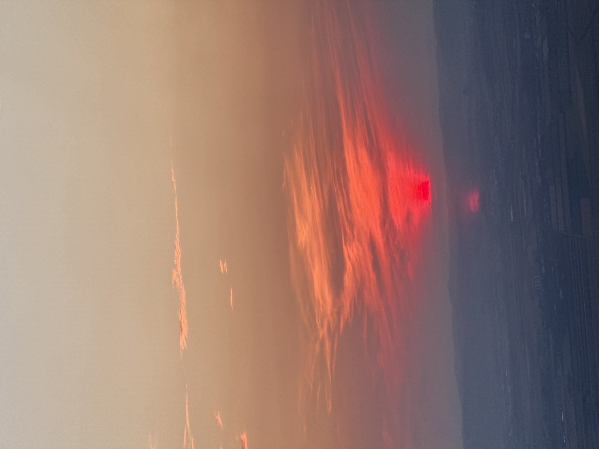 Fiery red sunset over Enzersdorf an der Fischa, Austria