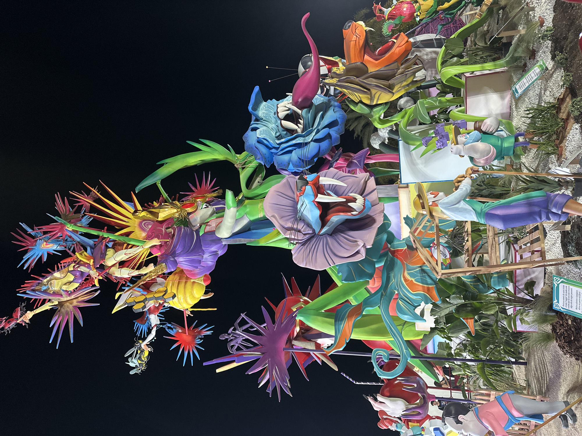 Fallas monuments glow across Alicante streets at night