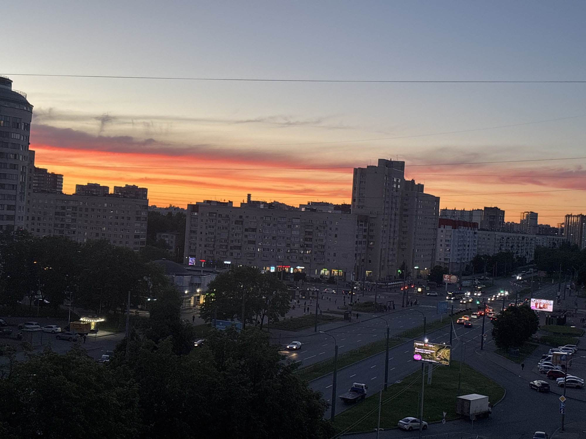 Evening routine documented through selfies in Russian lakeside city