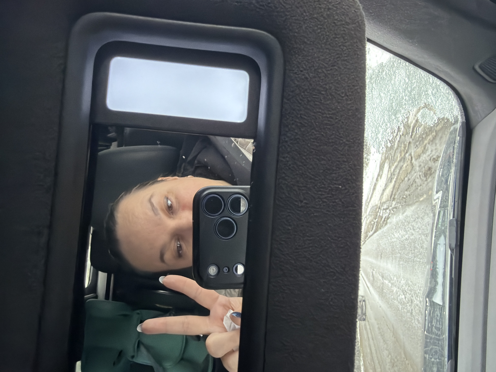 Woman documents early morning winter drive through snowy Chaikovsky