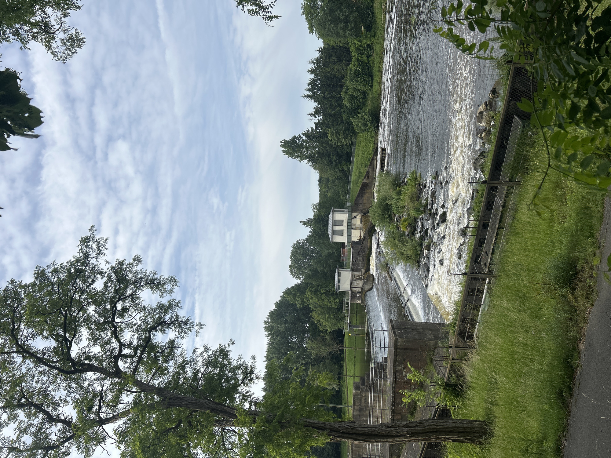 Ems River dam observed operating in Lingen, Germany