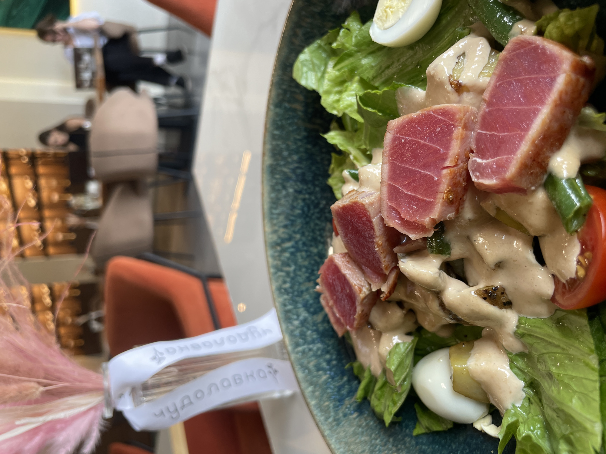 Gourmet lunch documented at modern Kazan restaurant