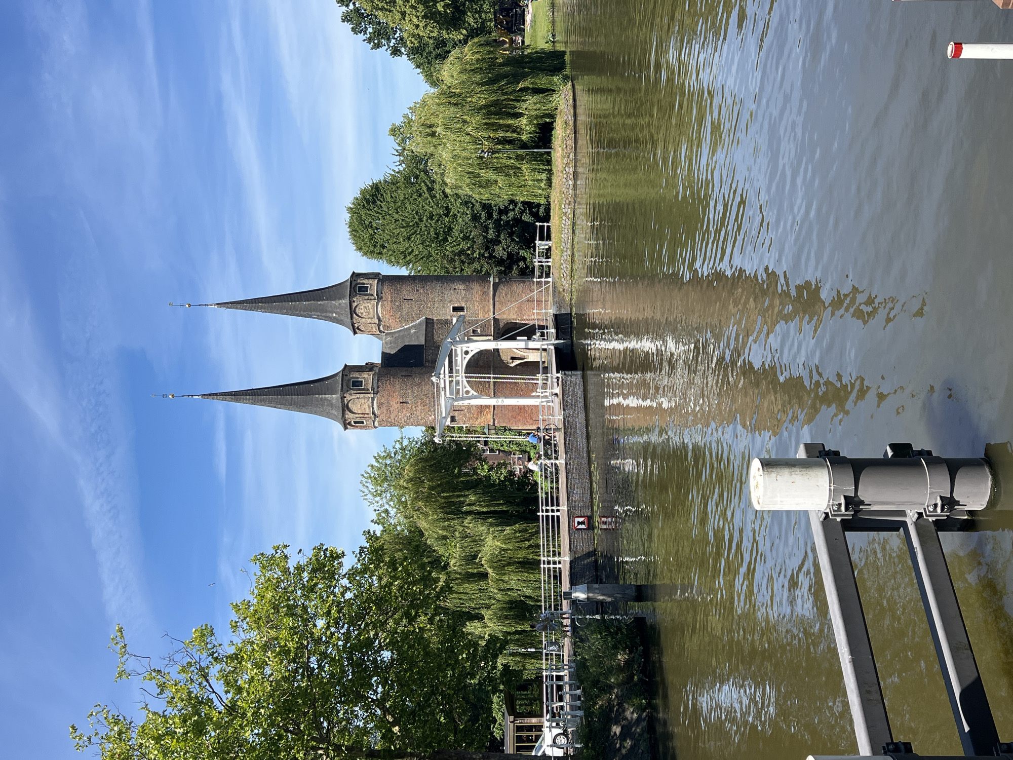 Delft's medieval city gates on a sunny June day
