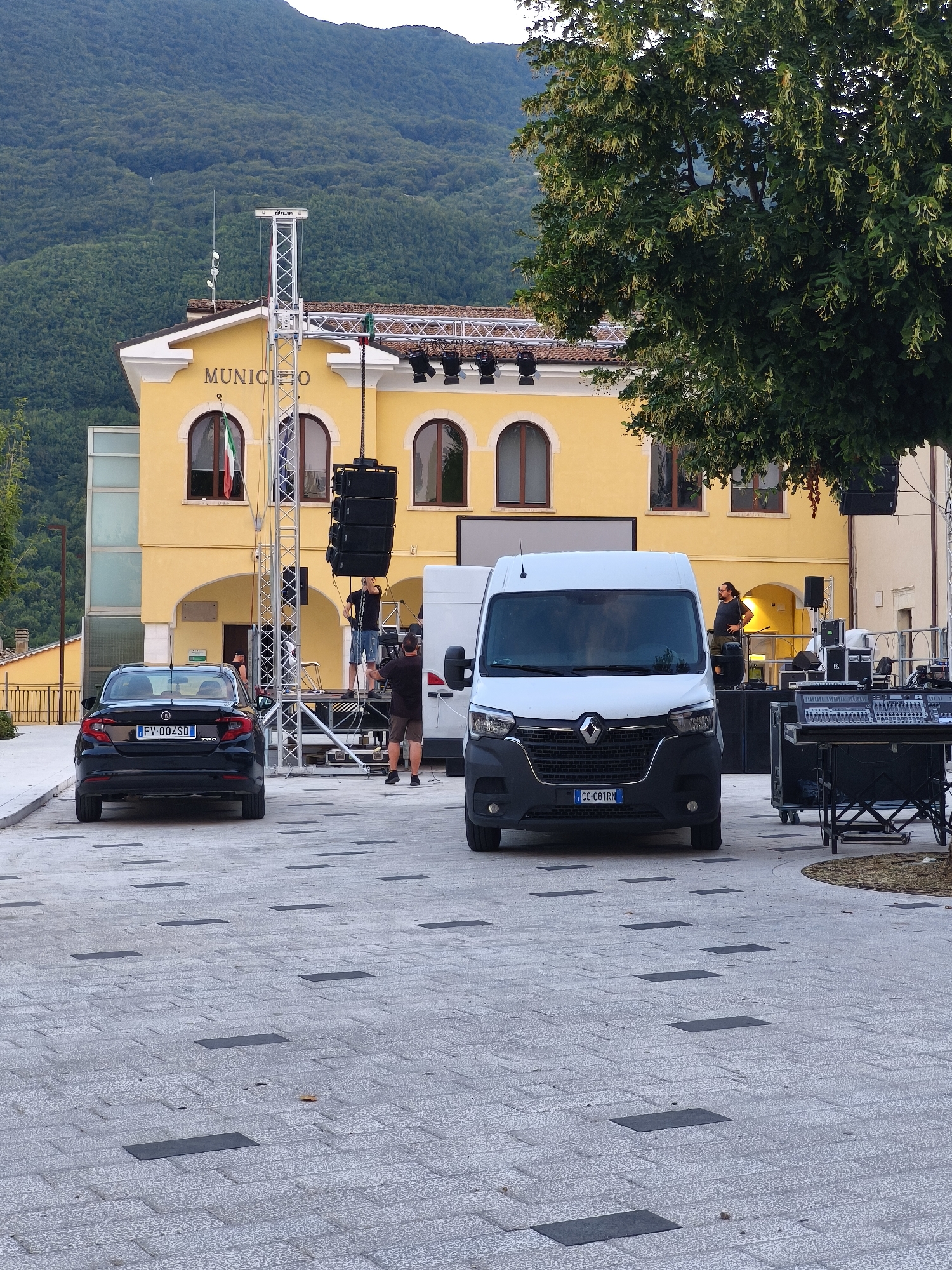 Summer festival and religious procession in Campochiaro, Italy
