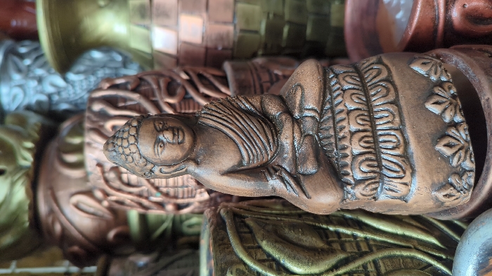 Morning documentation of handicraft market displays in Dhaka